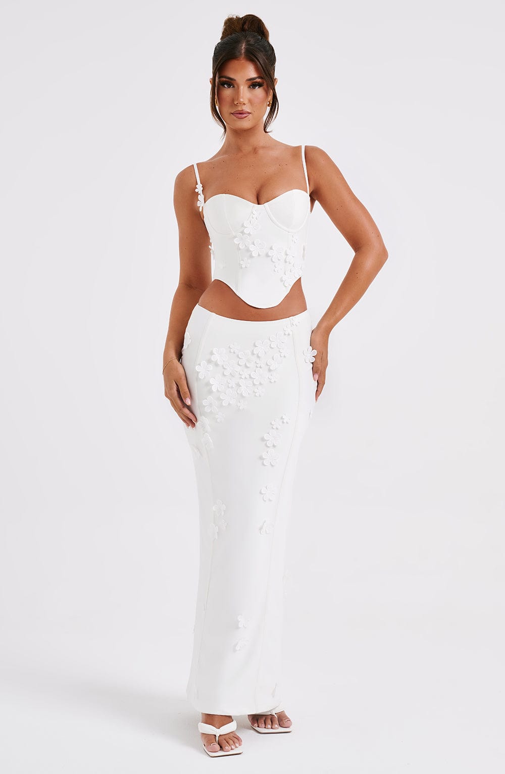 Flourenne Dalyssa Maxi Skirt in White