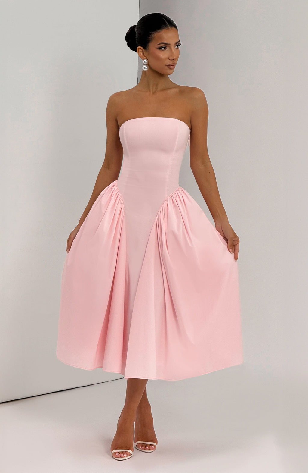 Flourenne Darlena Midi Dress in Blush