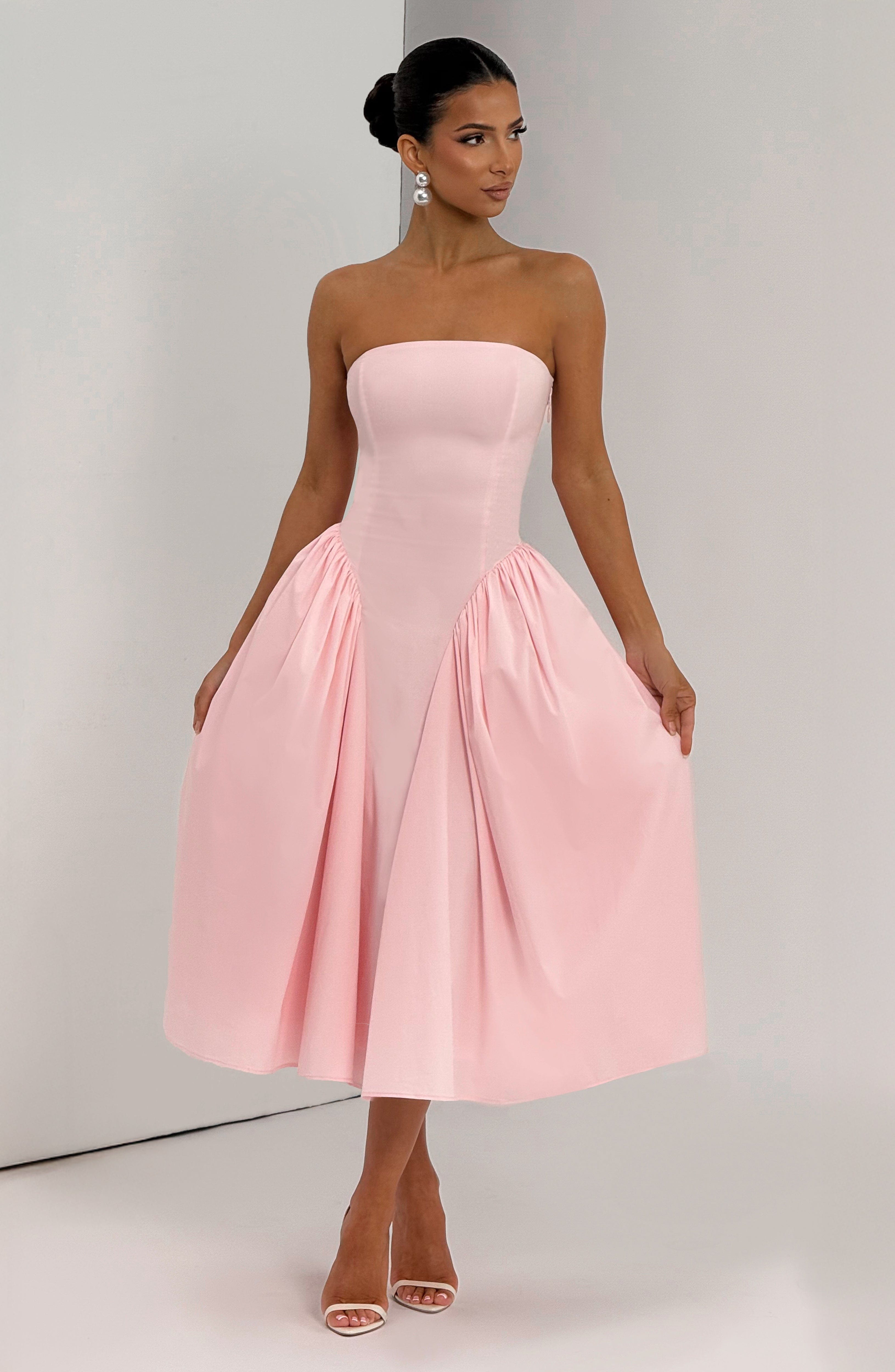 Flourenne Darlena Midi Dress in Blush