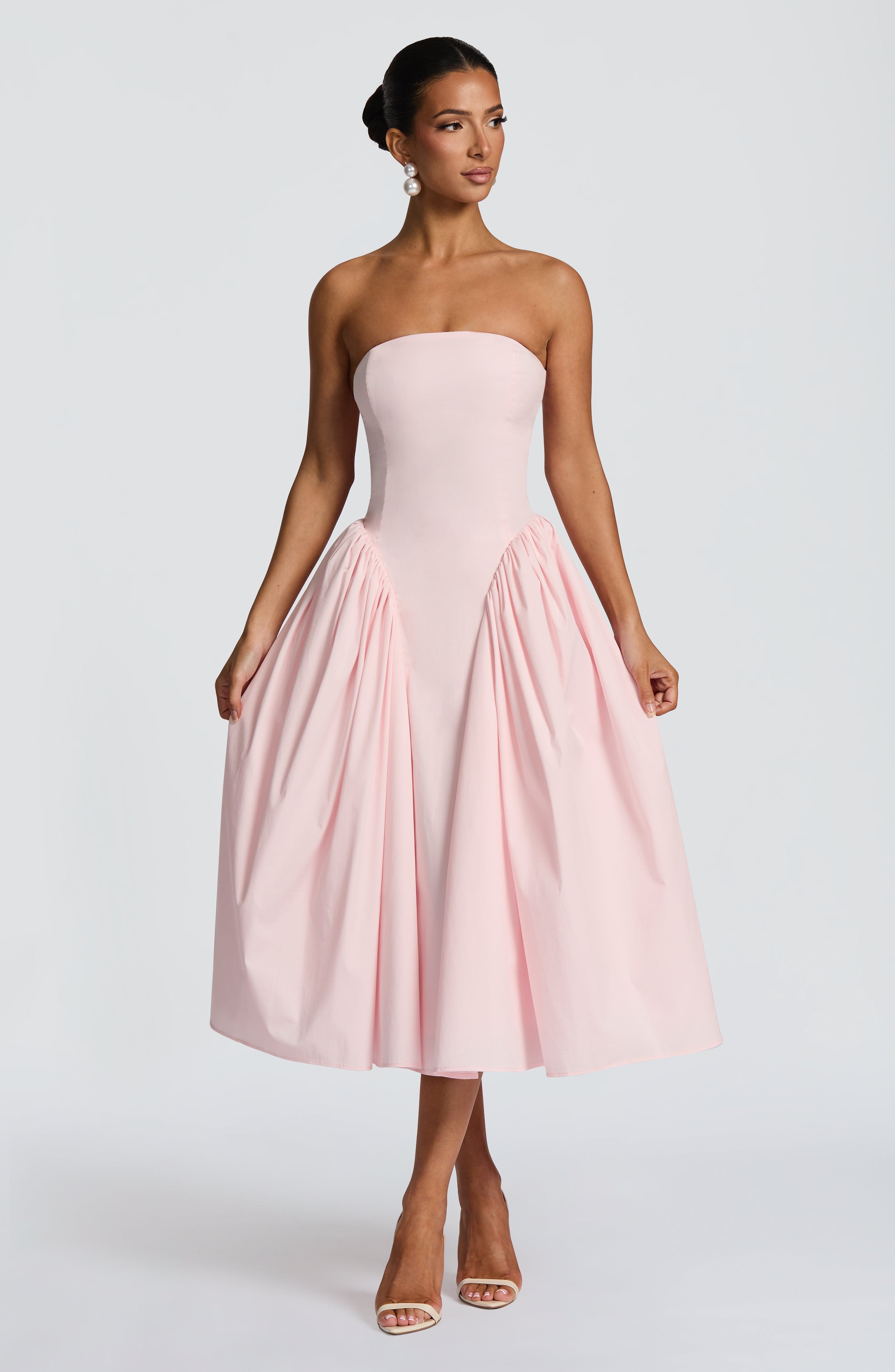Flourenne Darlena Midi Dress in Blush