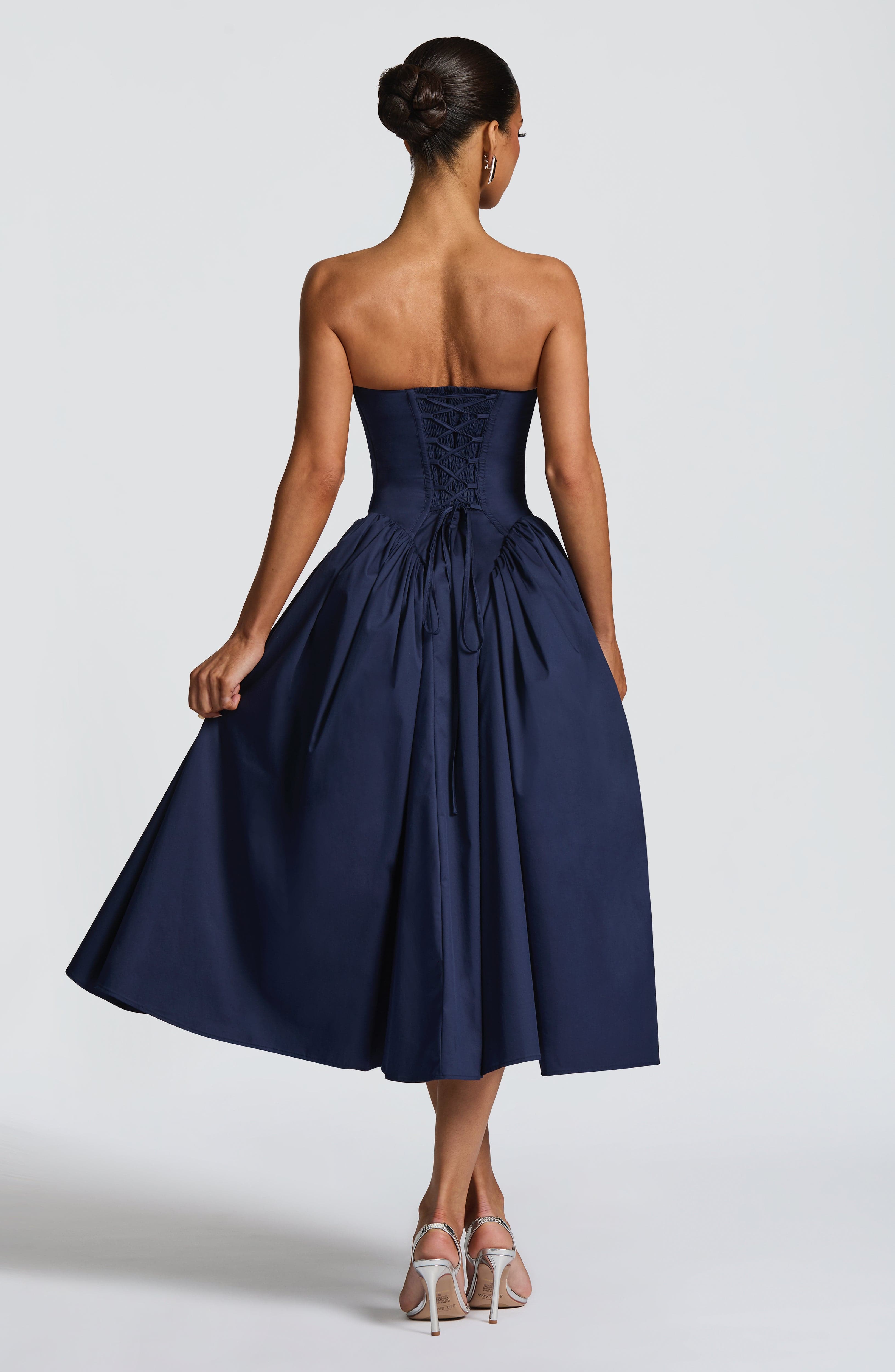 Flourenne Darlena Midi Dress in Navy
