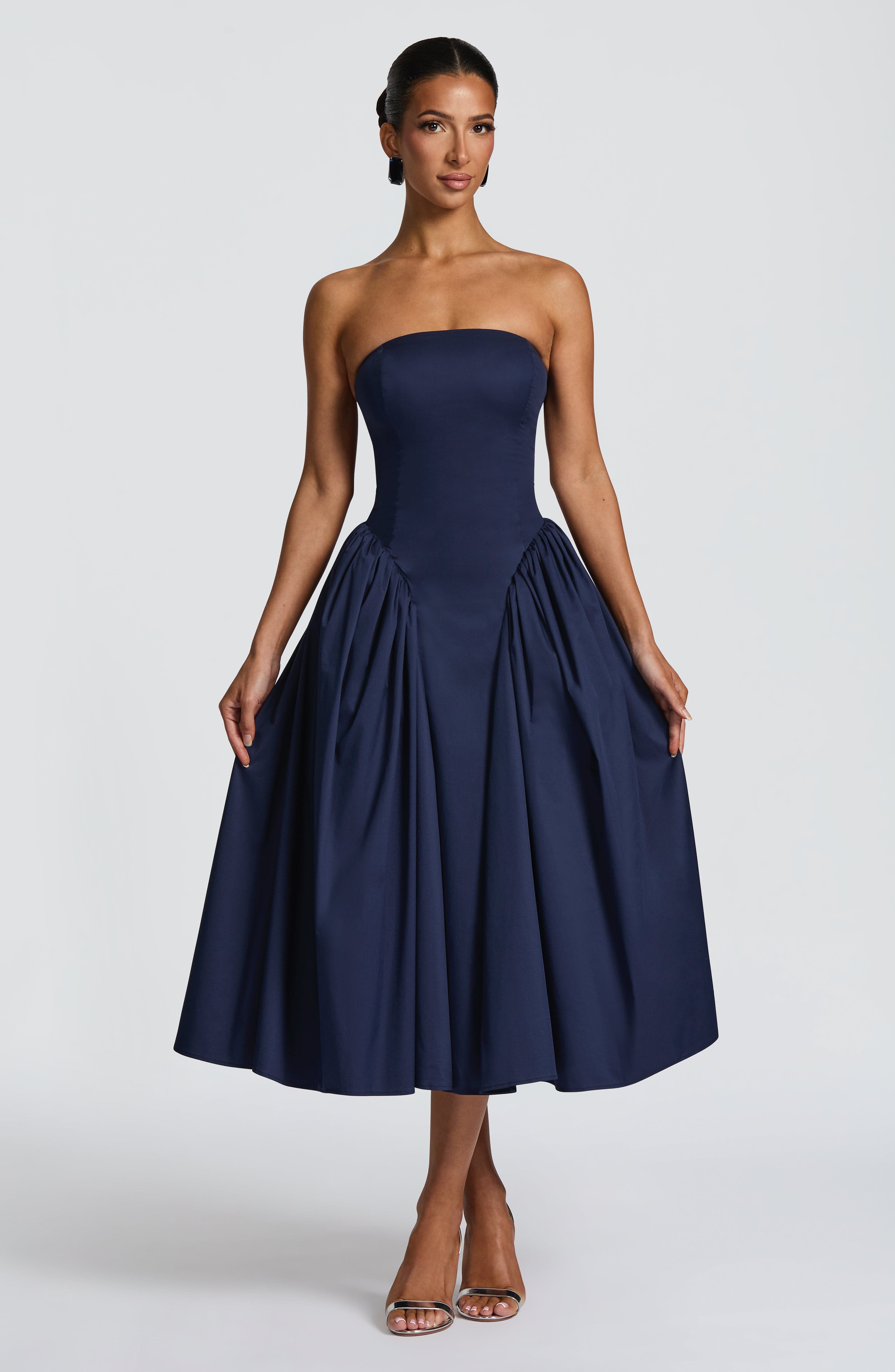 Flourenne Darlena Midi Dress in Navy