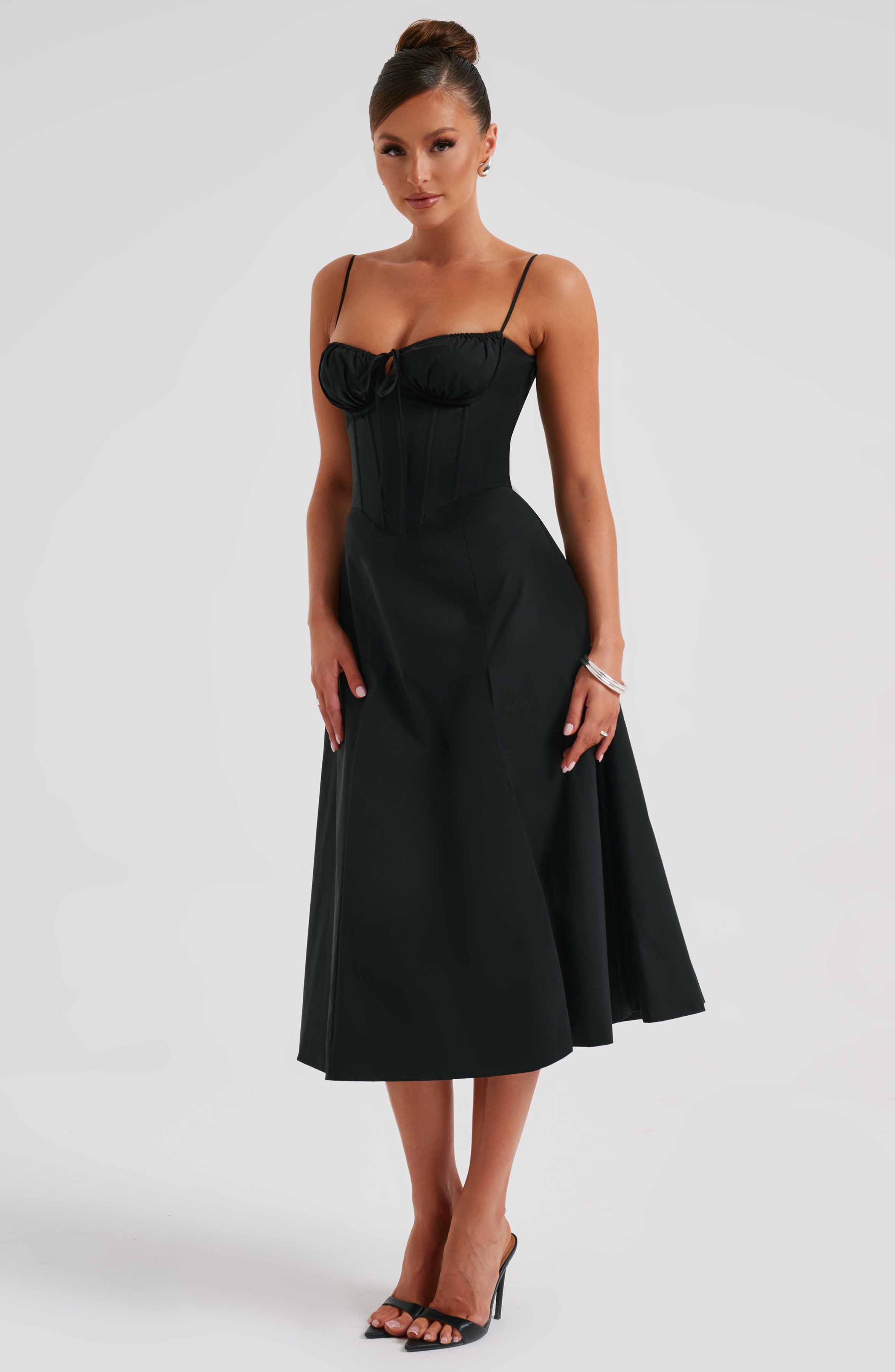 Flourenne Deandra Midi Dress in Black