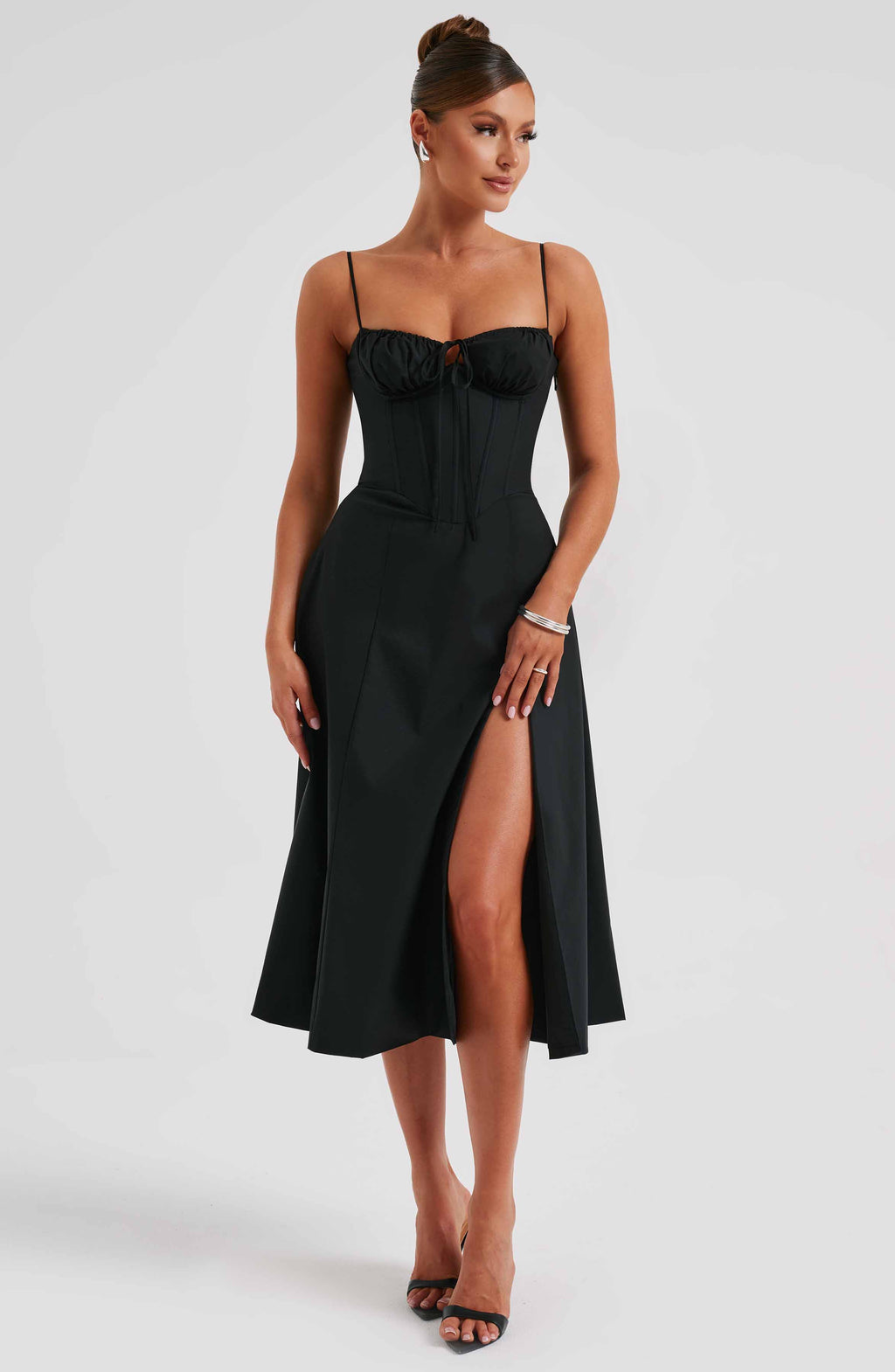 Flourenne Deandra Midi Dress in Black