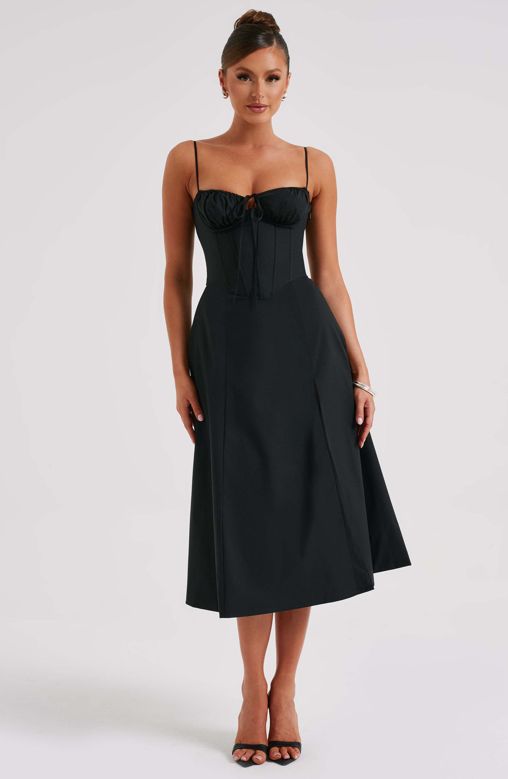 Flourenne Deandra Midi Dress in Black