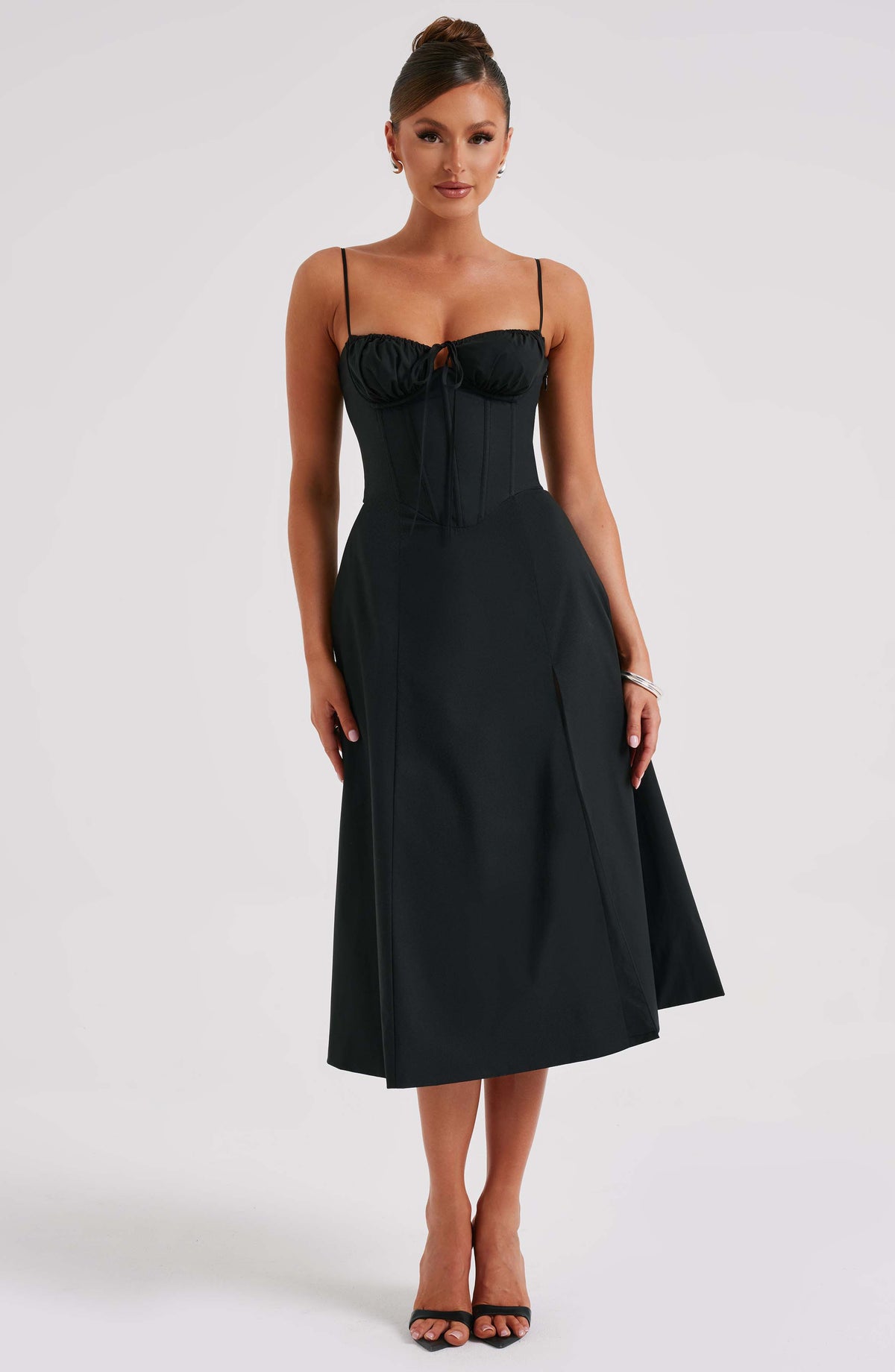 Flourenne Deandra Midi Dress in Black