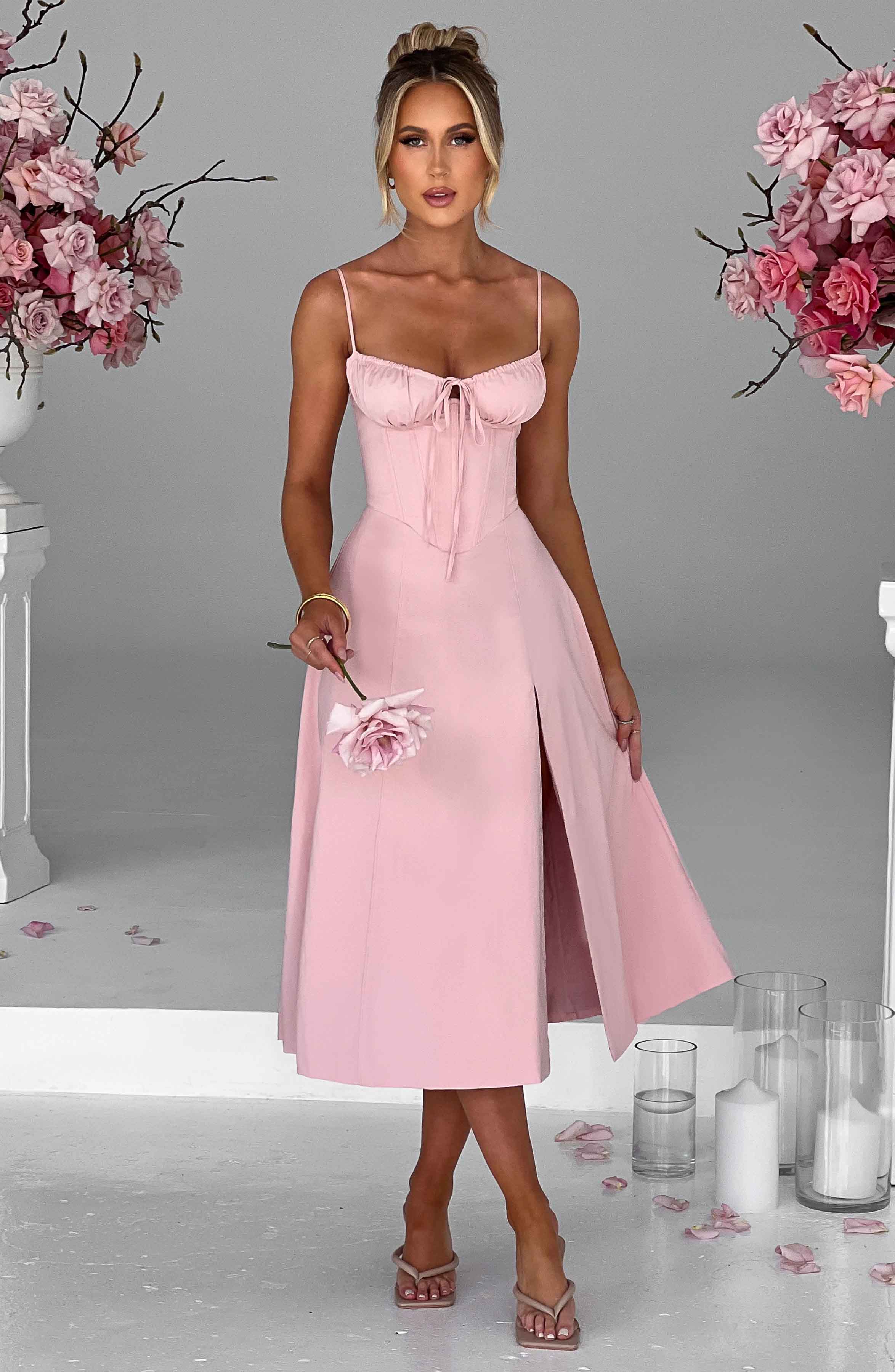 Flourenne Deandra Midi Dress in Blush