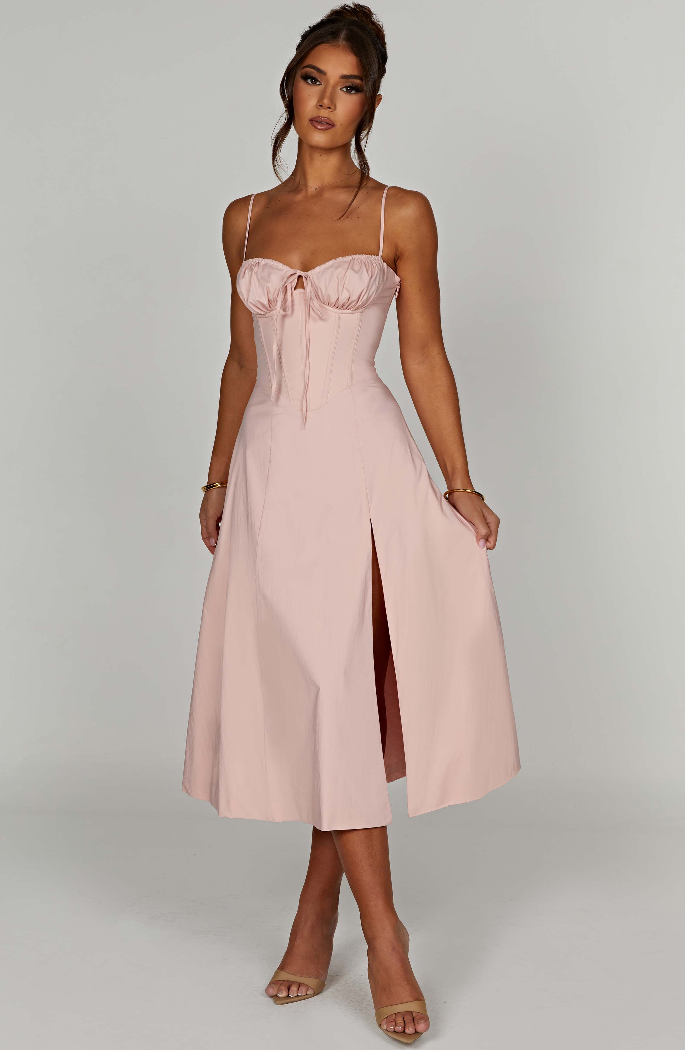 Flourenne Deandra Midi Dress in Blush
