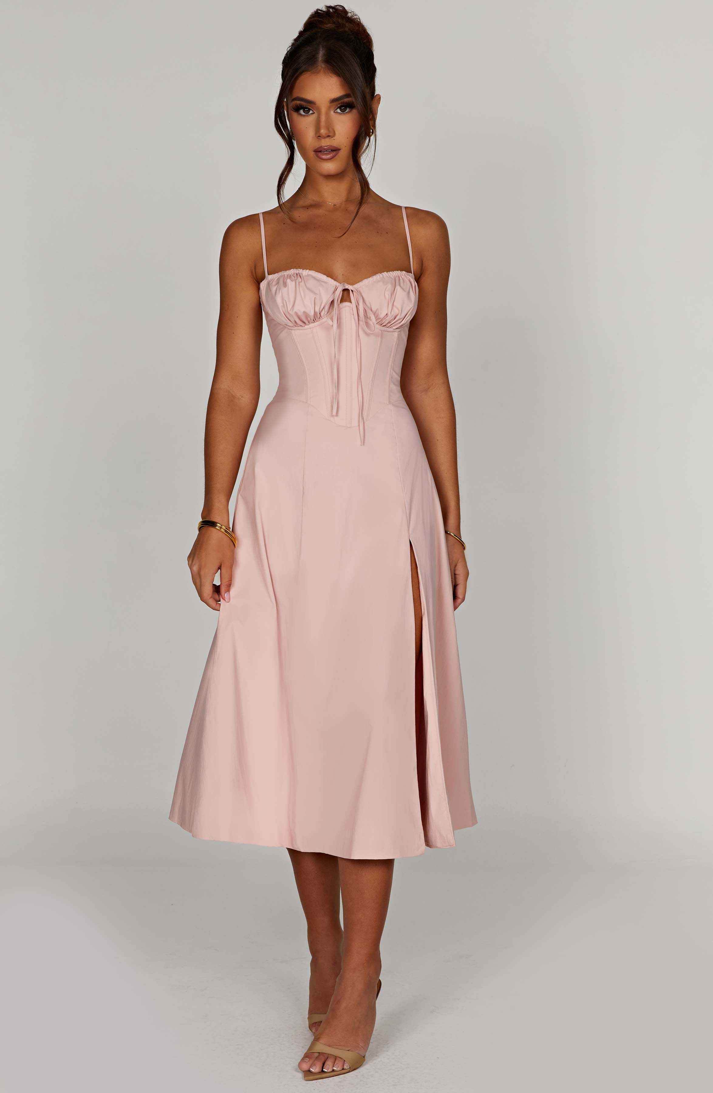 Flourenne Deandra Midi Dress in Blush
