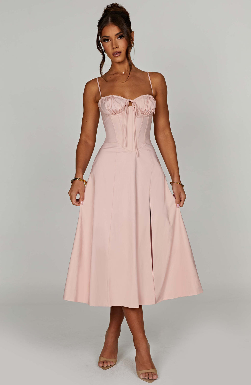 Flourenne Deandra Midi Dress in Blush