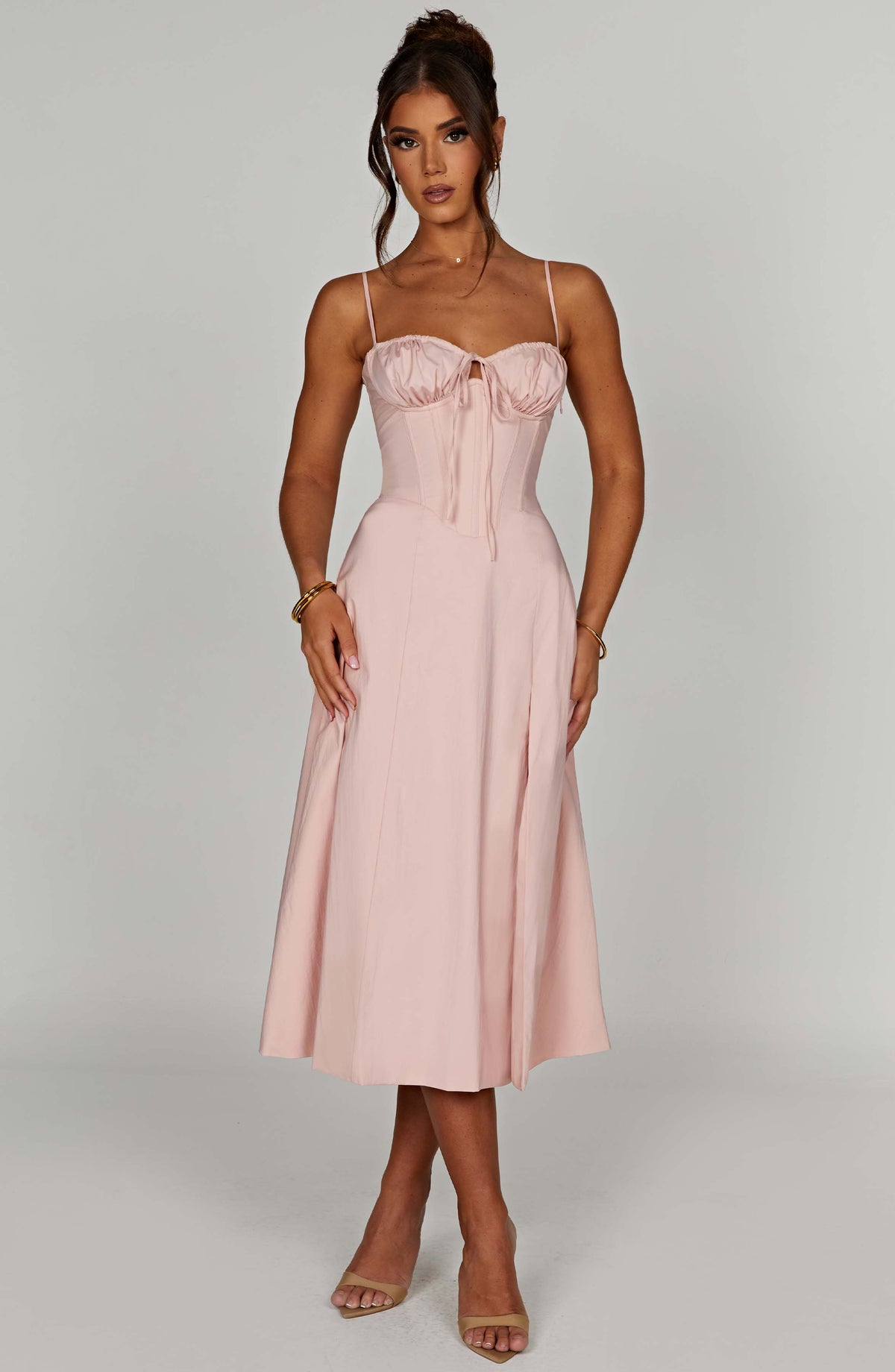 Flourenne Deandra Midi Dress in Blush