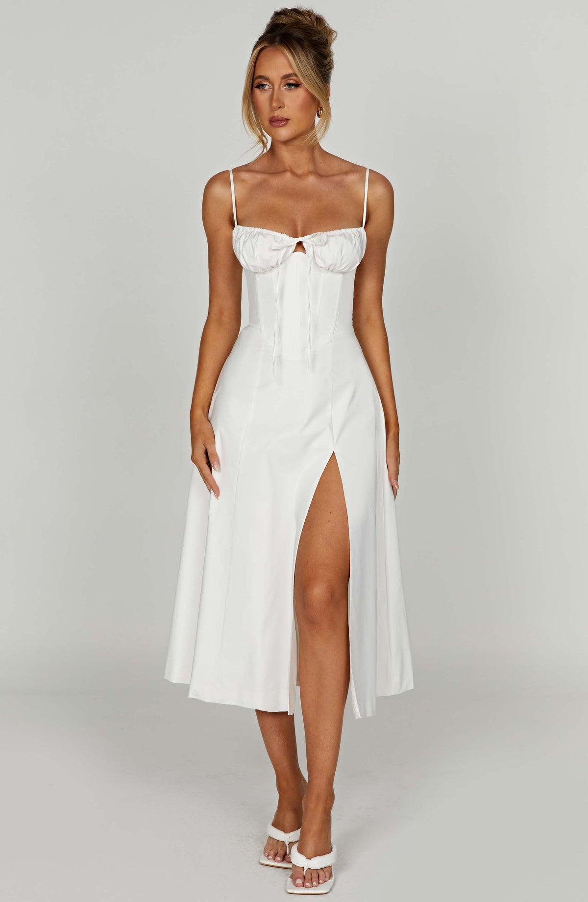 Flourenne Deandra Midi Dress in Ivory