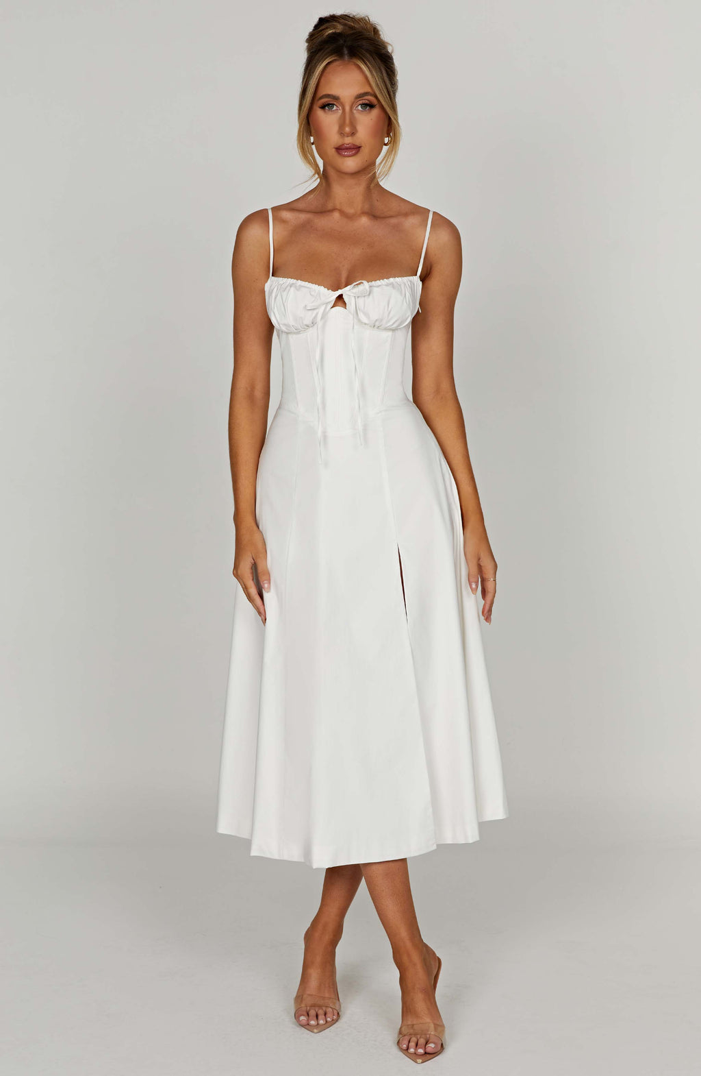 Flourenne Deandra Midi Dress in Ivory