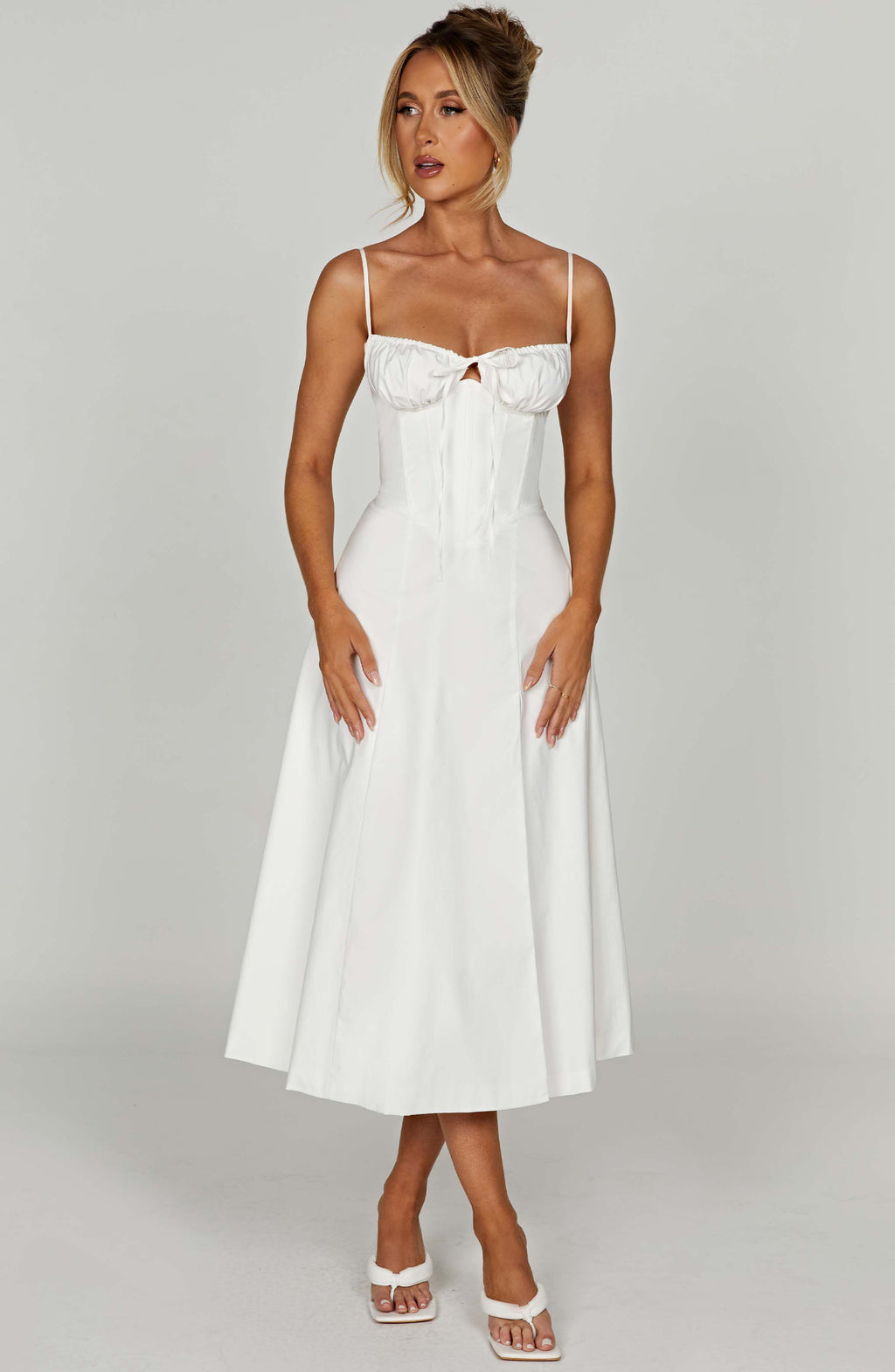 Flourenne Deandra Midi Dress in Ivory