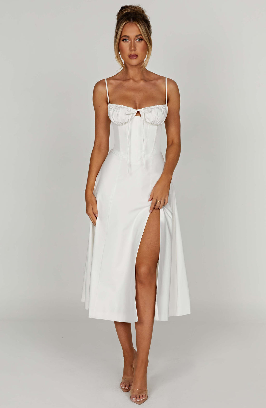 Flourenne Deandra Midi Dress in Ivory