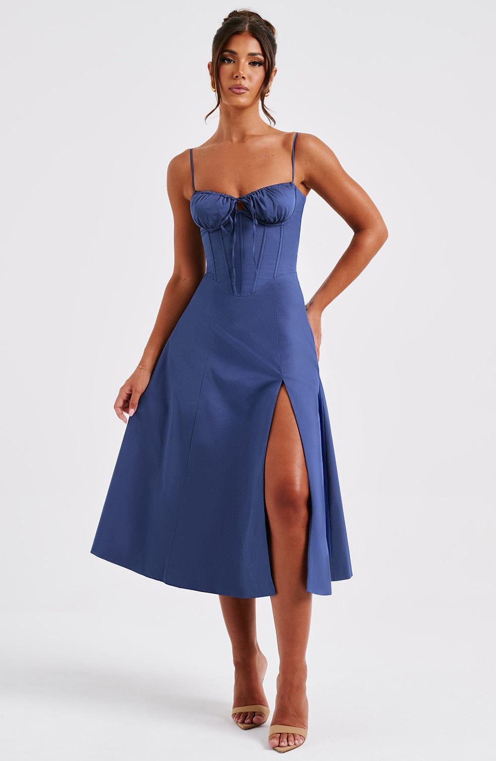 Flourenne Deandra Midi Dress in Navy