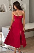 Flourenne Deandra Midi Dress in Red