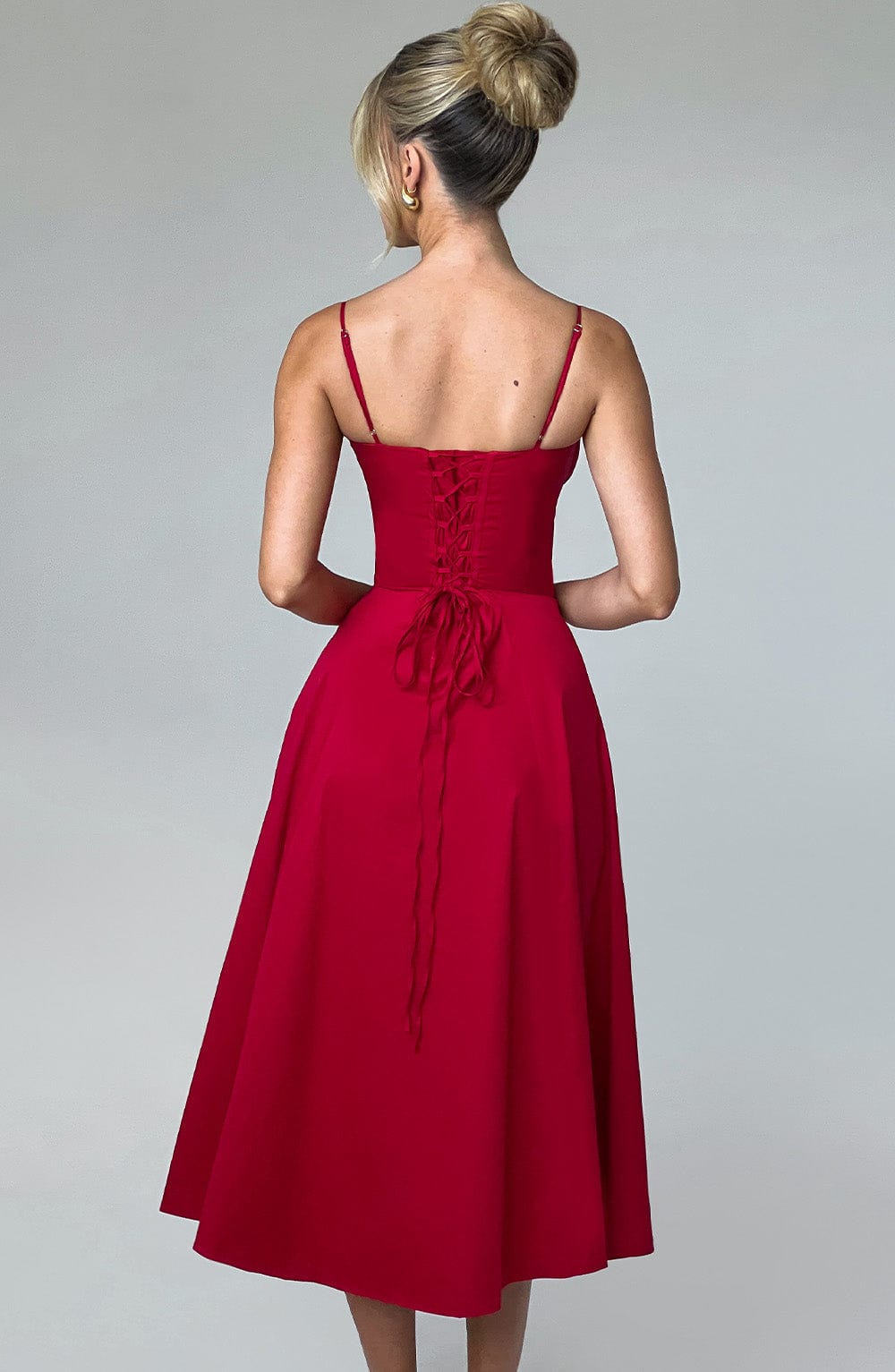 Flourenne Deandra Midi Dress in Red