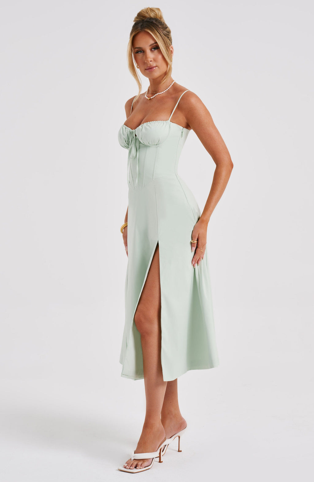 Flourenne Deandra Midi Dress in Sage