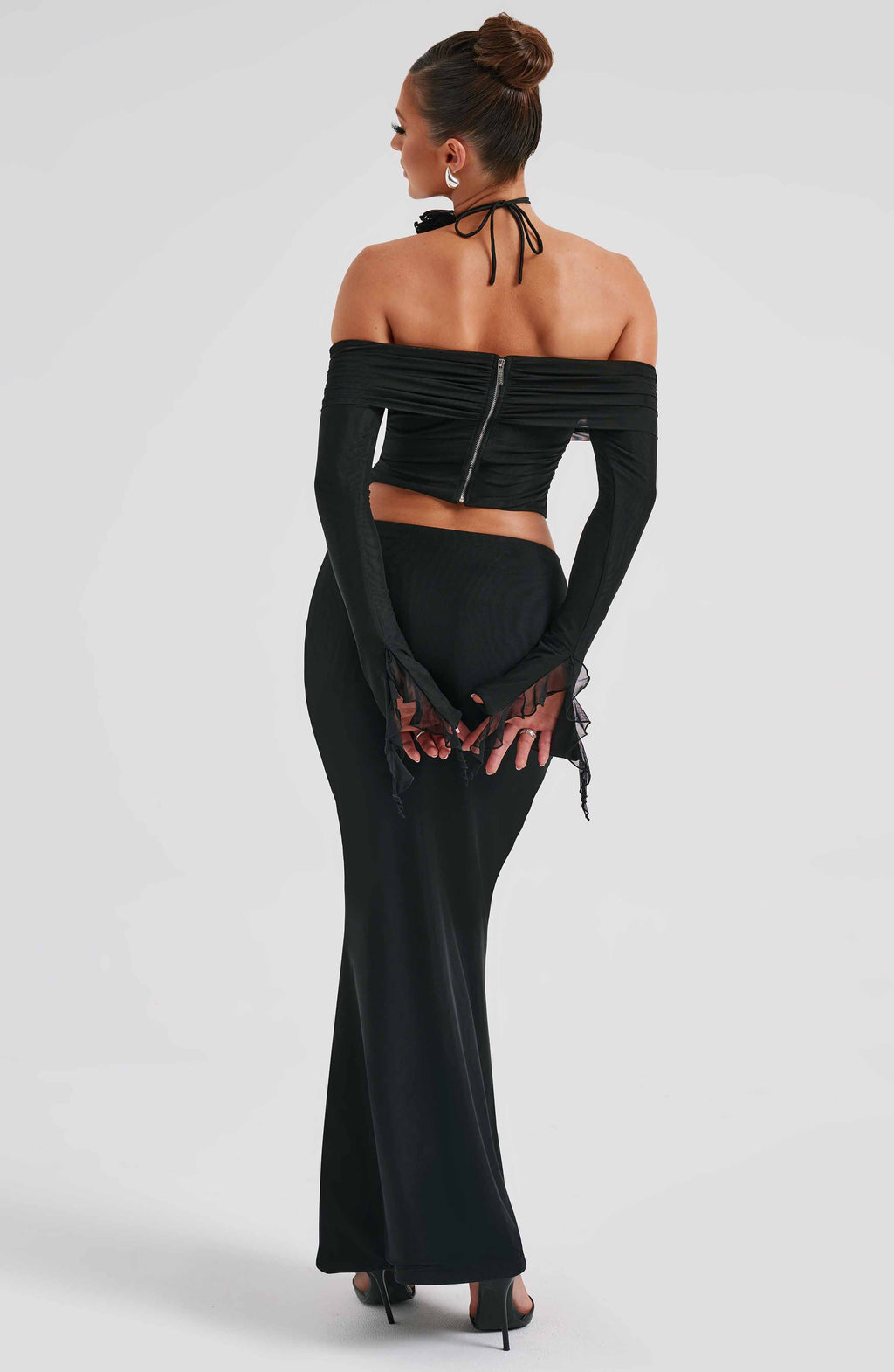 Flourenne Deemara Maxi Skirt in Black
