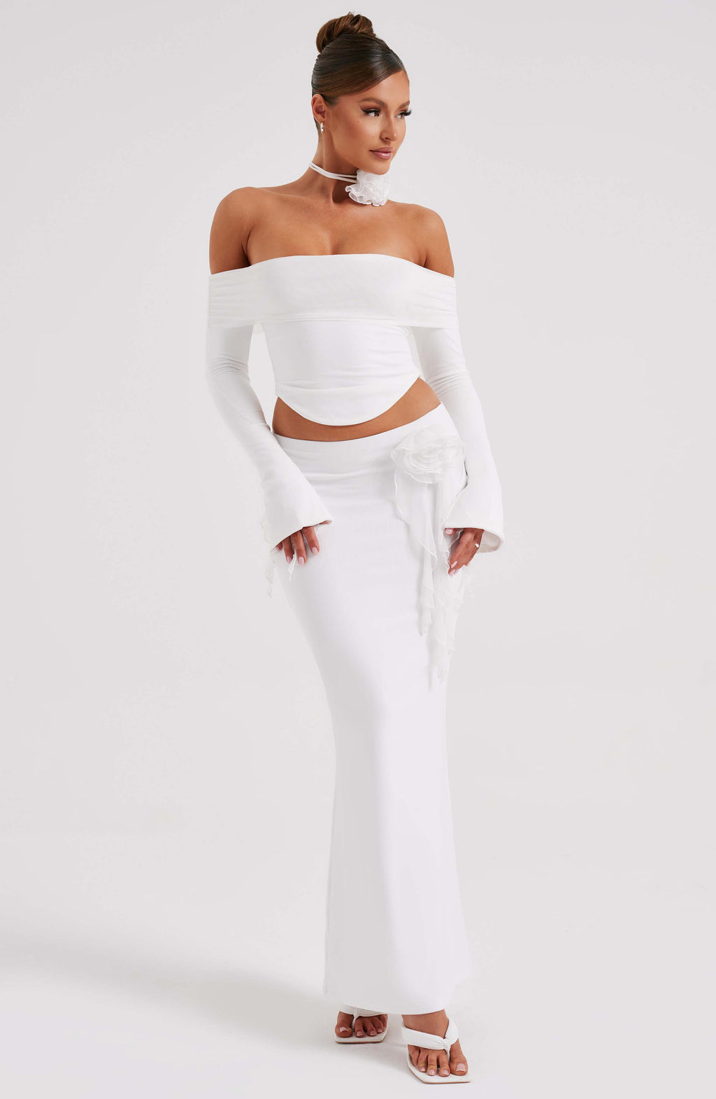 Flourenne Deemara Maxi Skirt in Ivory
