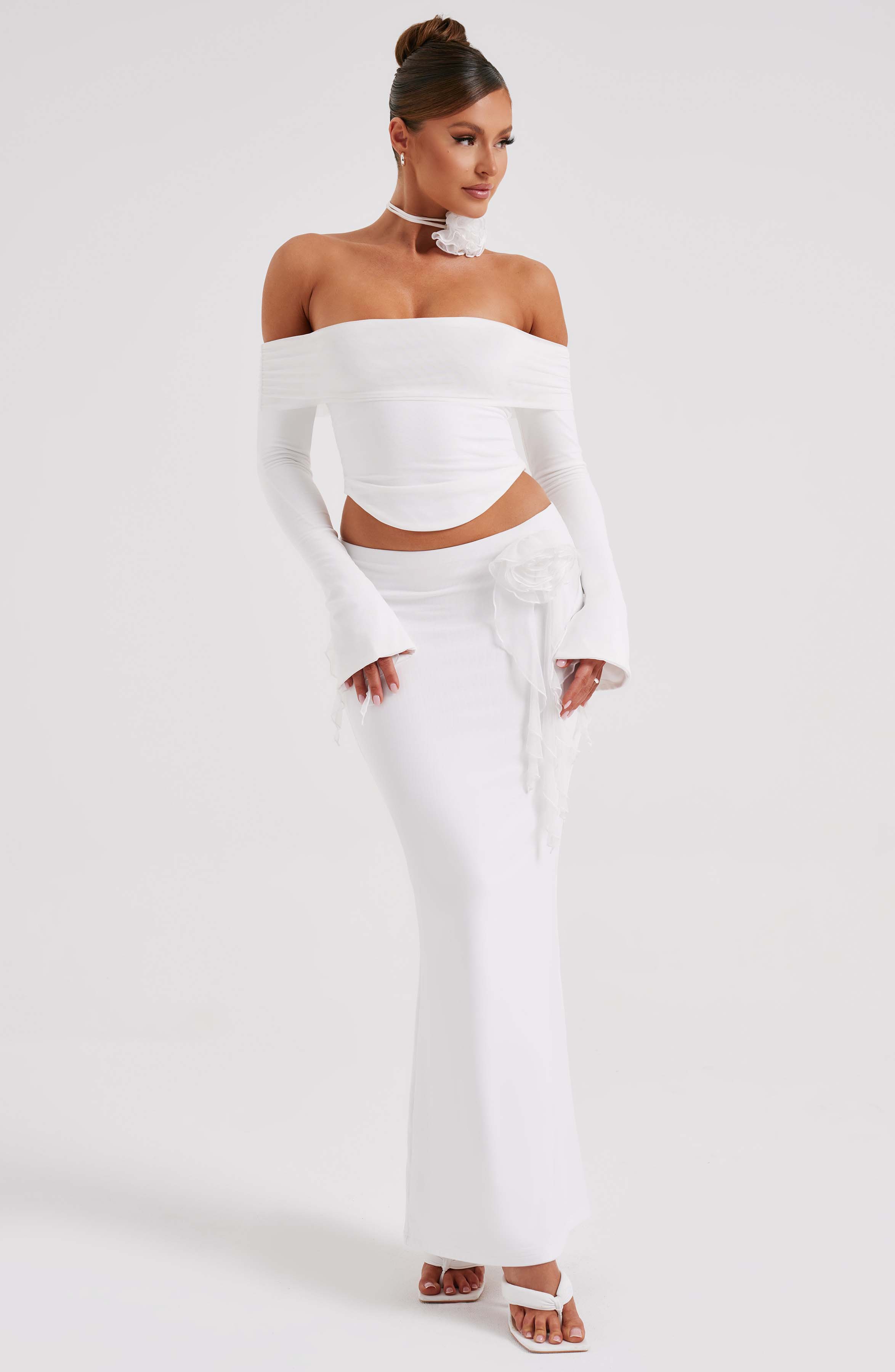 Flourenne Deemara Maxi Skirt in Ivory