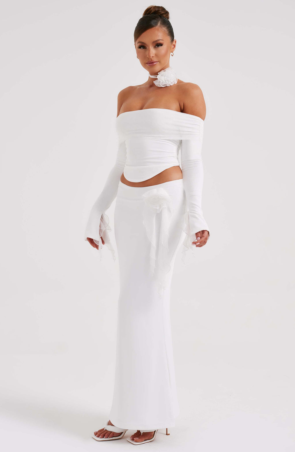 Flourenne Deemara Maxi Skirt in Ivory