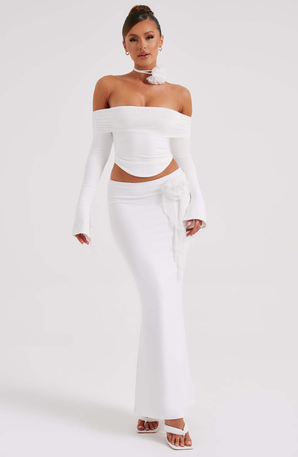 Flourenne Deemara Maxi Skirt in Ivory