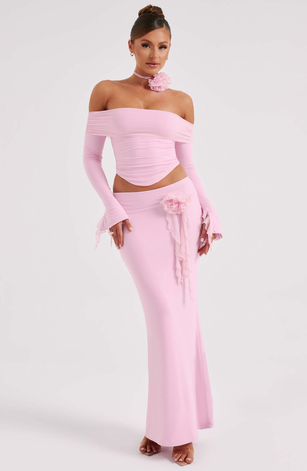 Flourenne Deemara Maxi Skirt in Pink