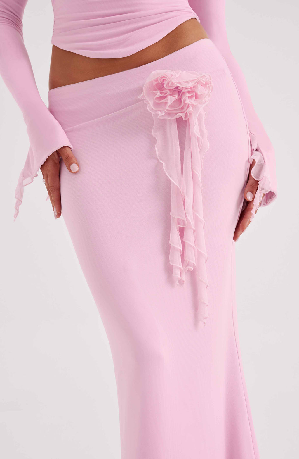 Flourenne Deemara Maxi Skirt in Pink