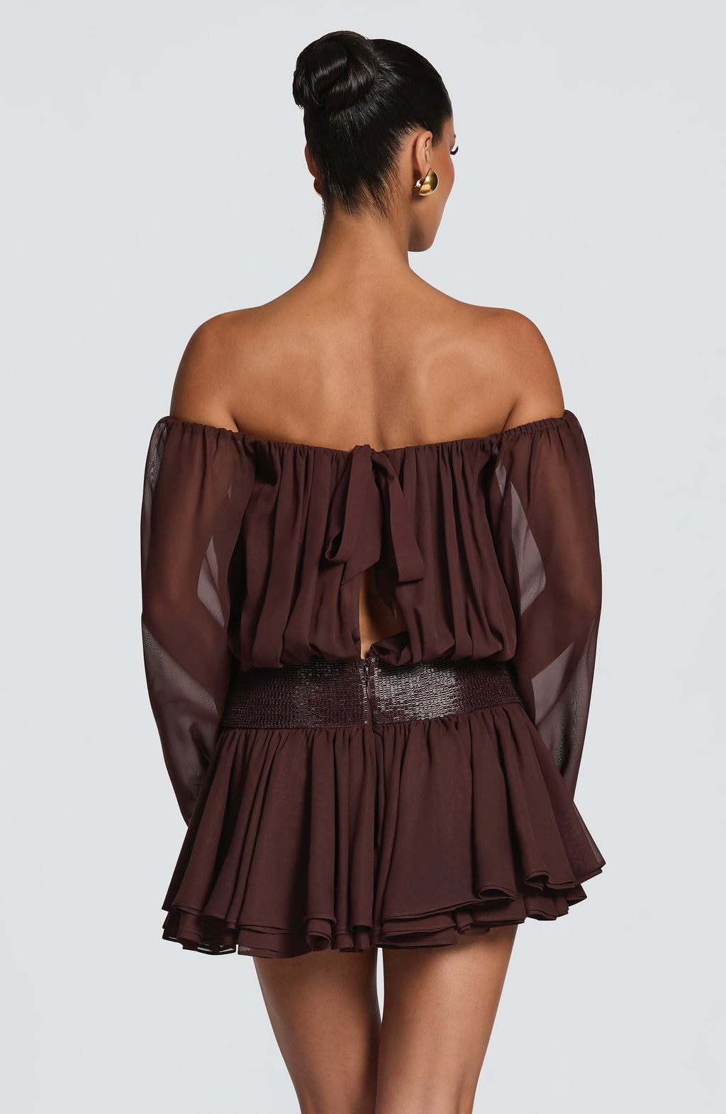 Flourenne Dejana Playsuit in Plum Brown