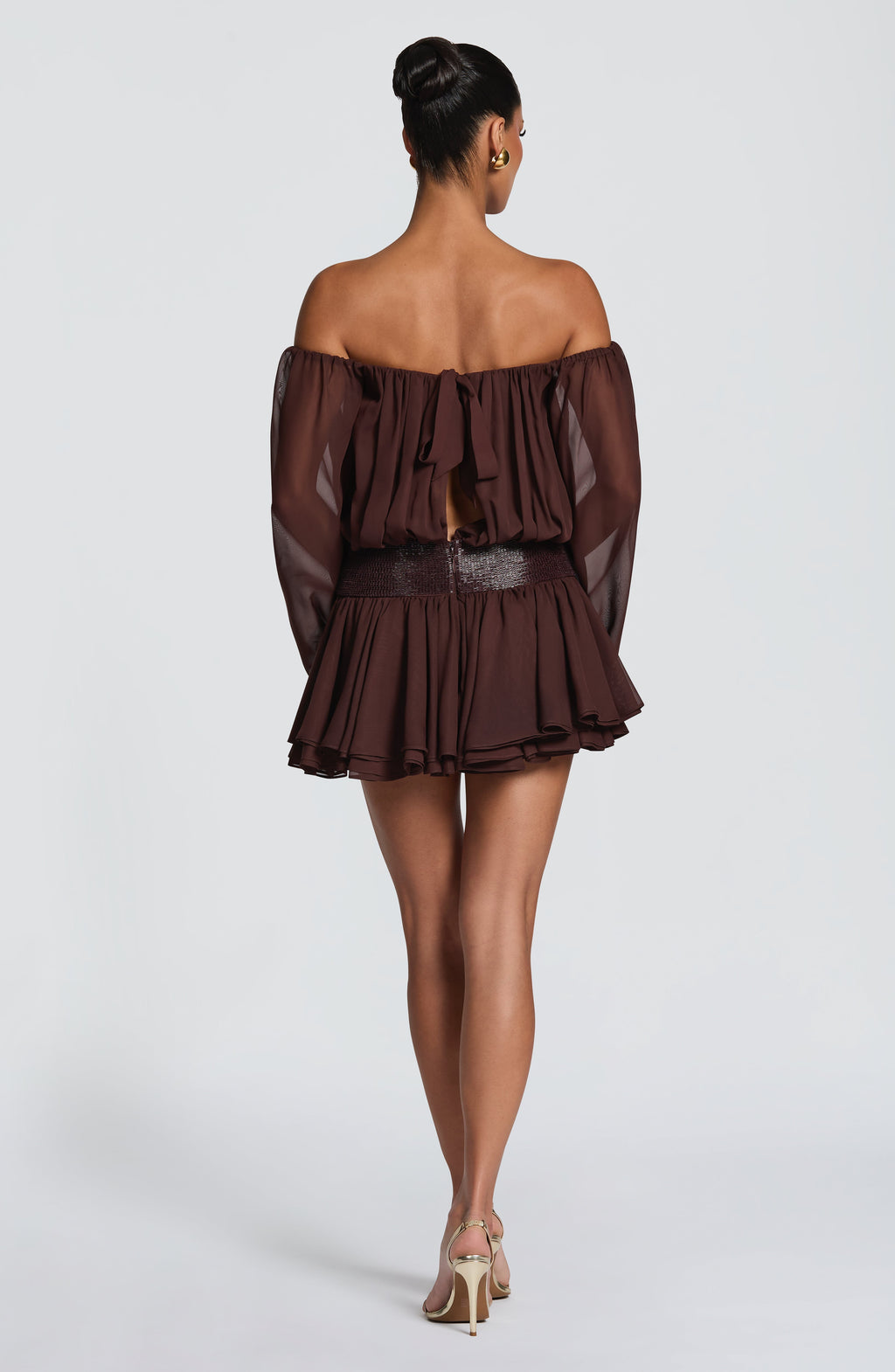 Flourenne Dejana Playsuit in Plum Brown