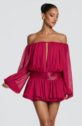 Flourenne Dejana Playsuit in Raspberry