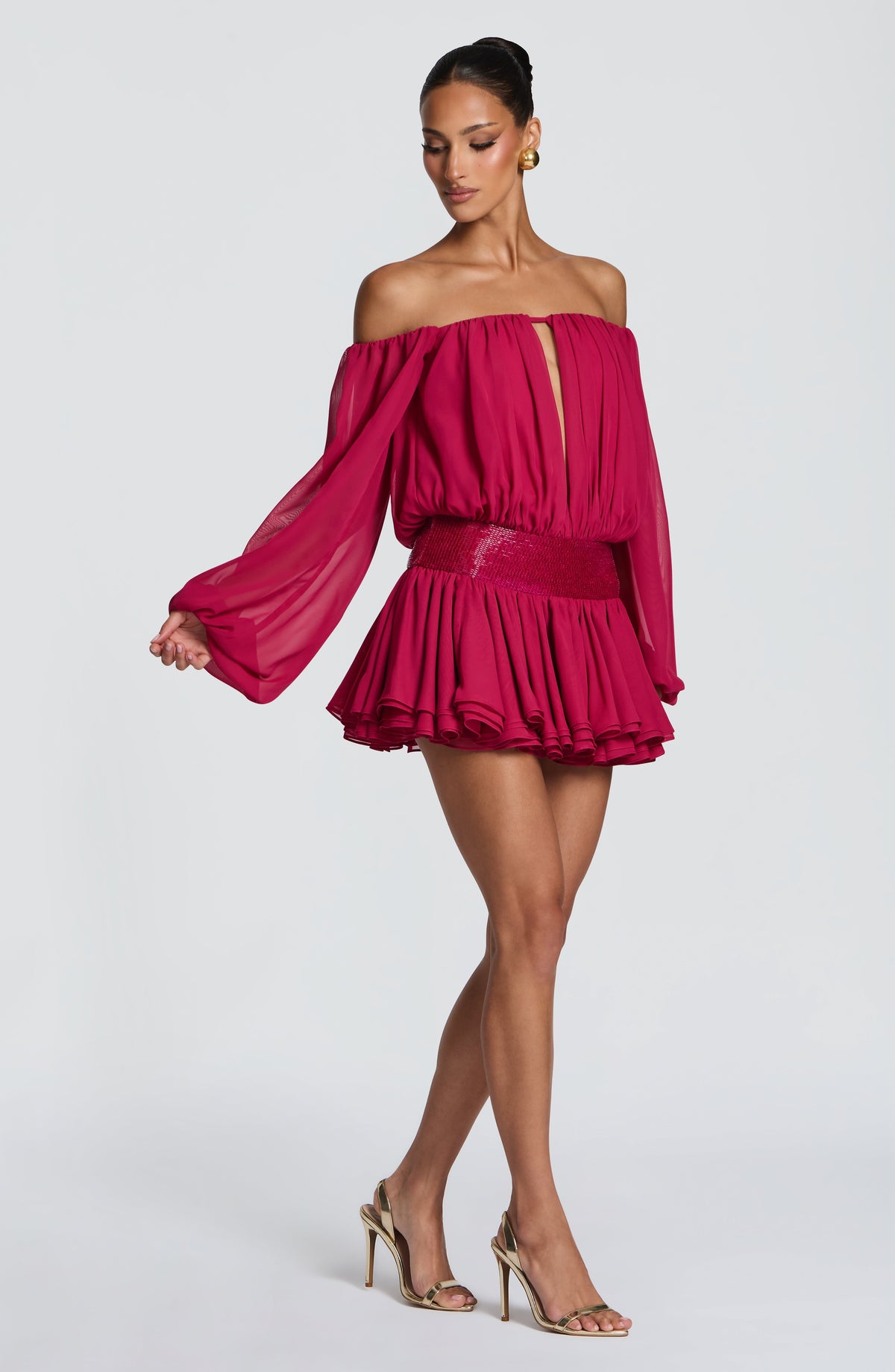 Flourenne Dejana Playsuit in Raspberry