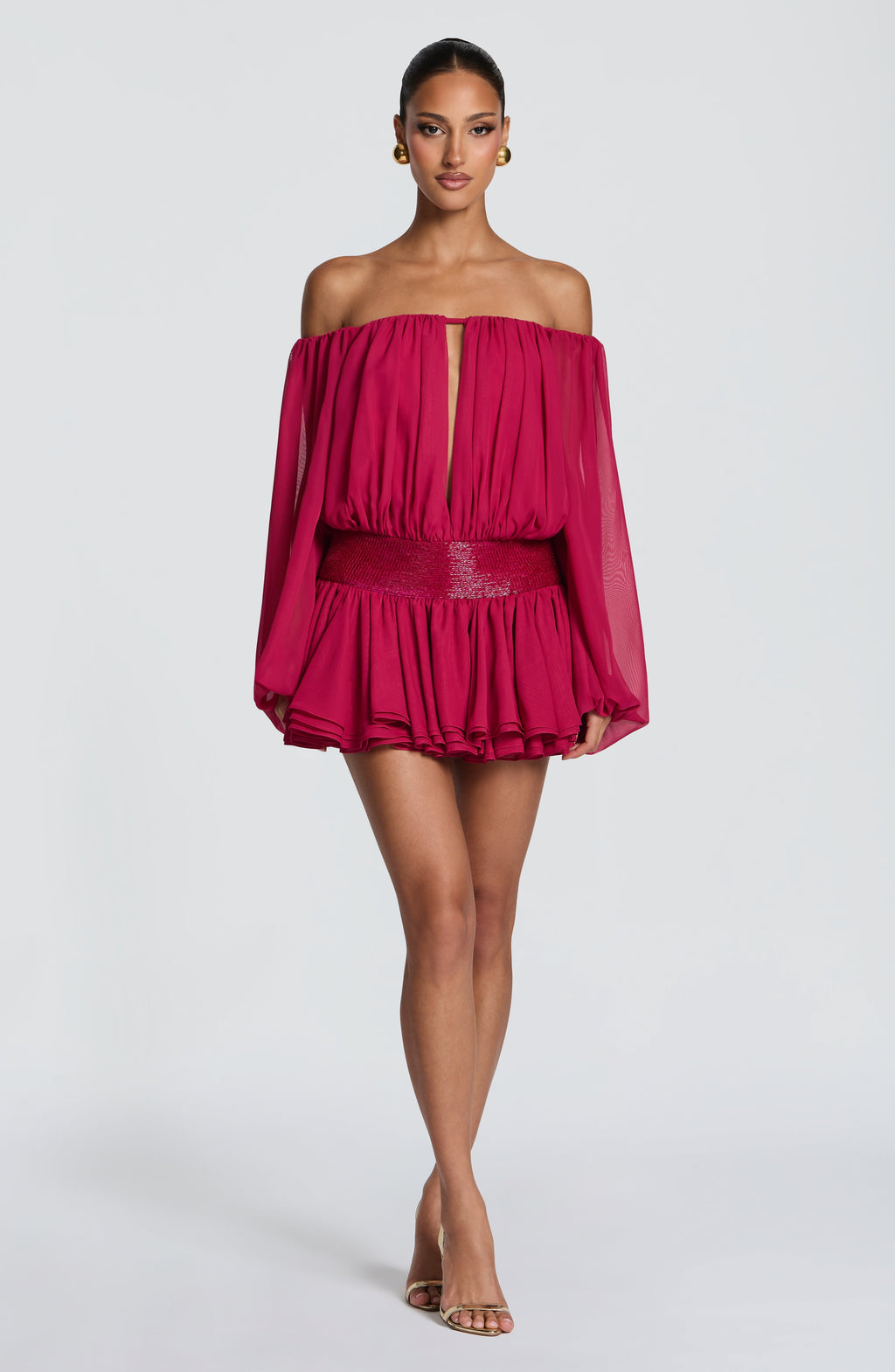Flourenne Dejana Playsuit in Raspberry