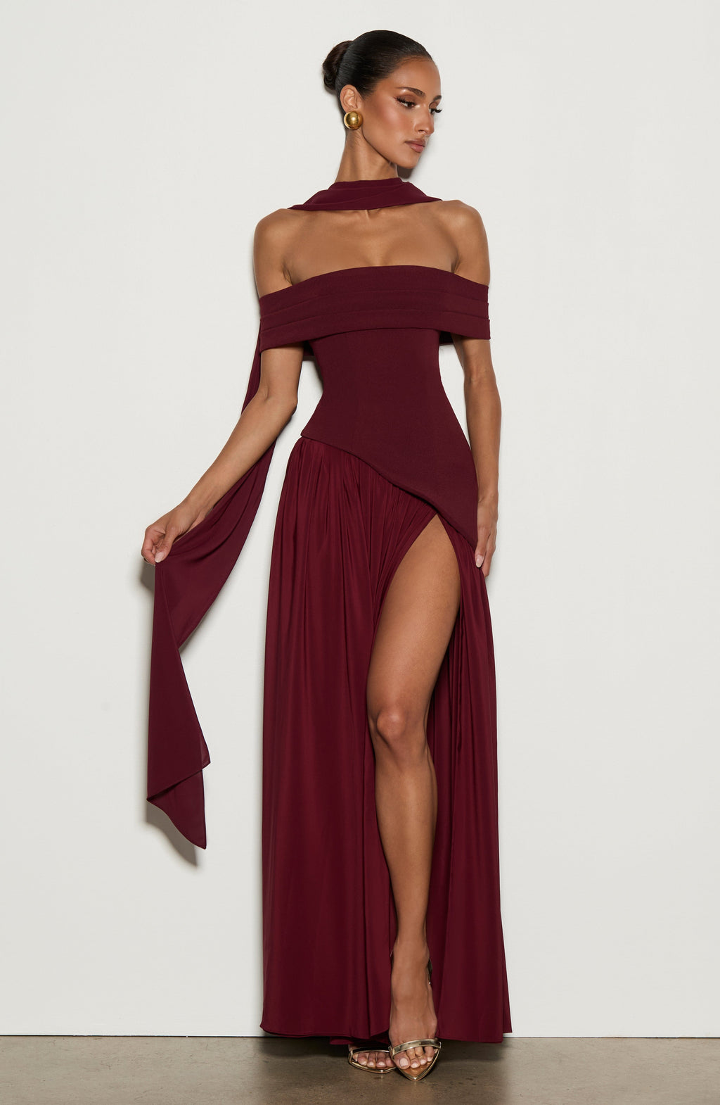 Flourenne Delilia Maxi Dress in Cherry Lacquer