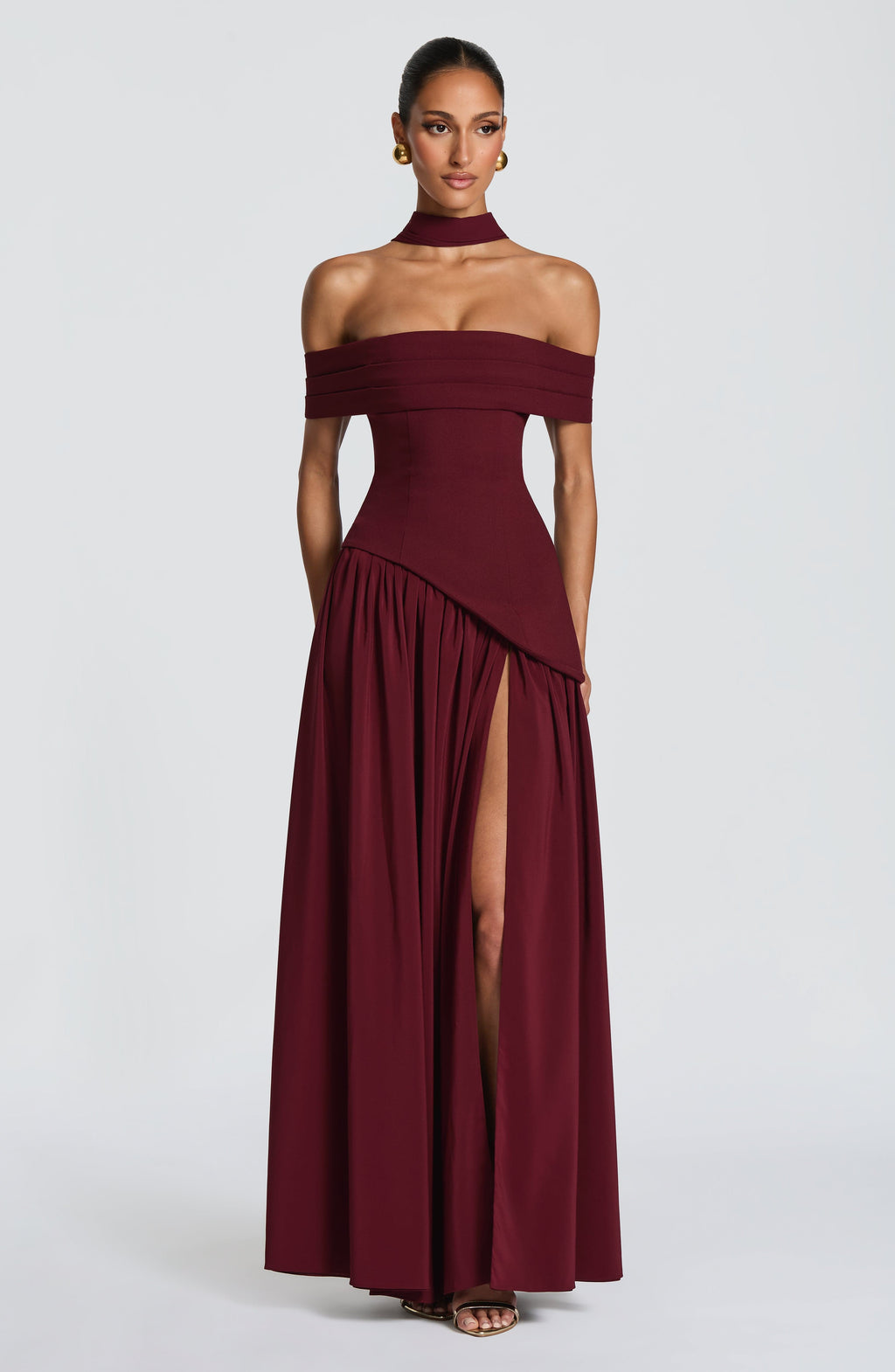 Flourenne Delilia Maxi Dress in Cherry Lacquer