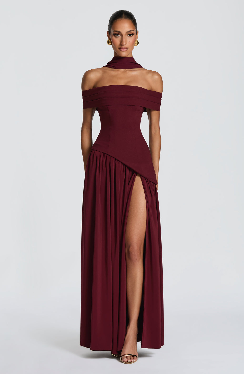 Flourenne Delilia Maxi Dress in Cherry Lacquer