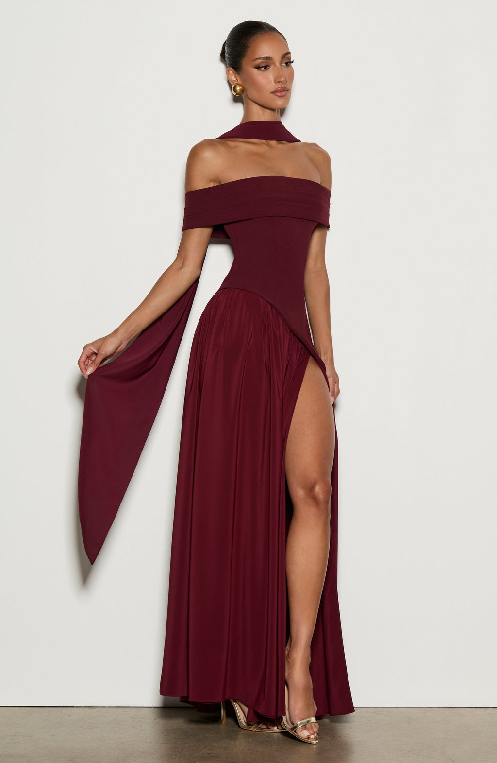 Flourenne Delilia Maxi Dress in Cherry Lacquer