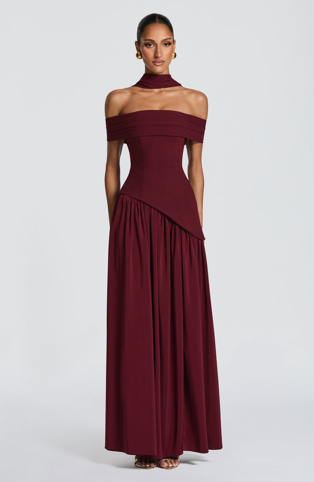 Flourenne Delilia Maxi Dress in Cherry Lacquer
