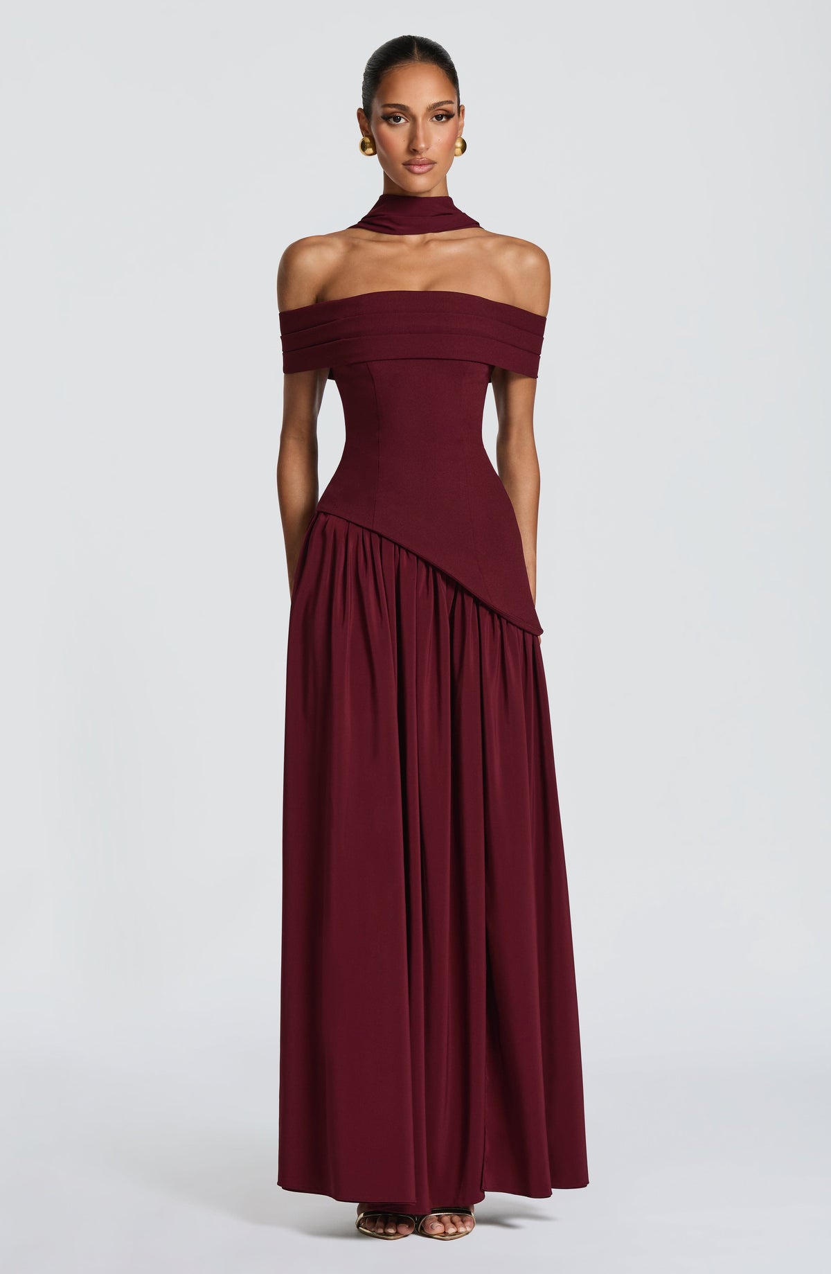 Flourenne Delilia Maxi Dress in Cherry Lacquer