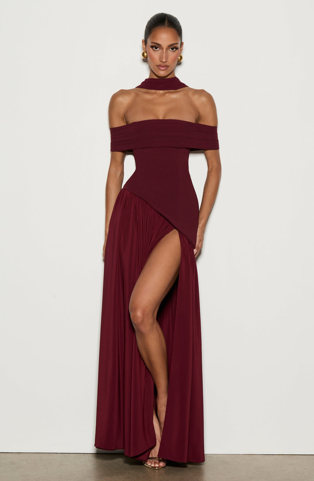 Flourenne Delilia Maxi Dress in Cherry Lacquer