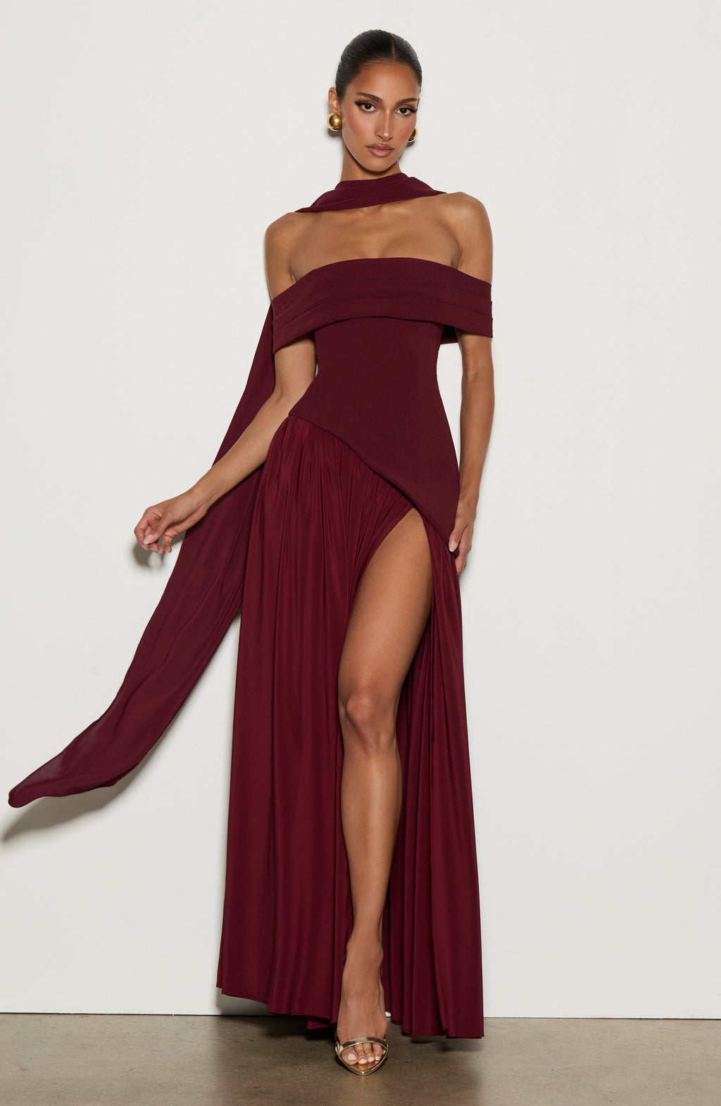 Flourenne Delilia Maxi Dress in Cherry Lacquer