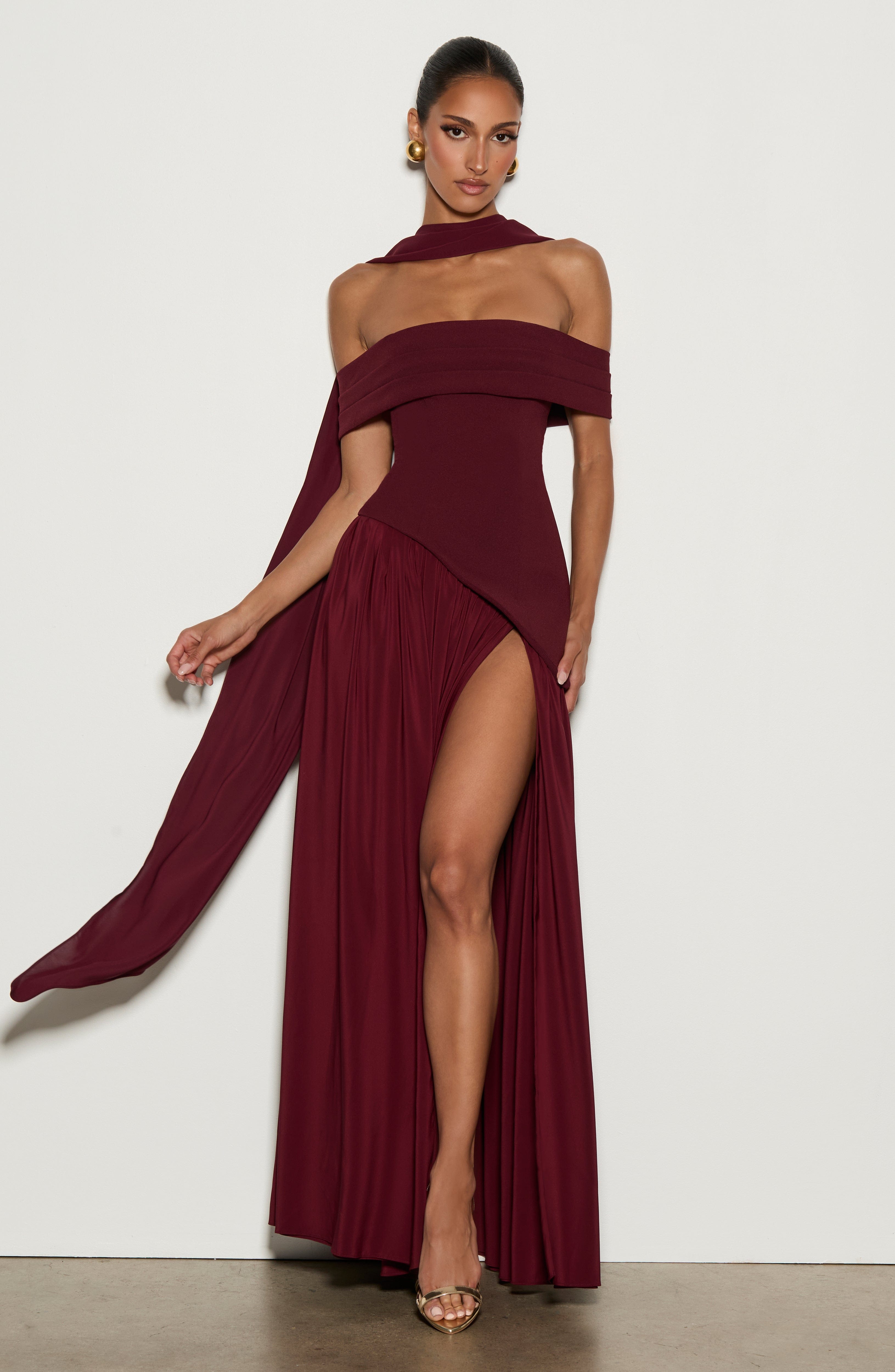 Flourenne Delilia Maxi Dress in Cherry Lacquer