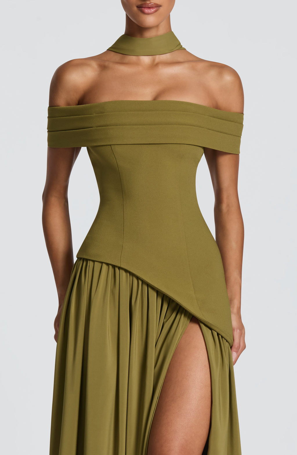 Flourenne Delisha Maxi Dress in Deep Olive