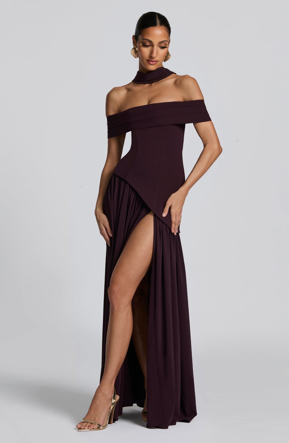 Flourenne Delisha Maxi Dress in Plum