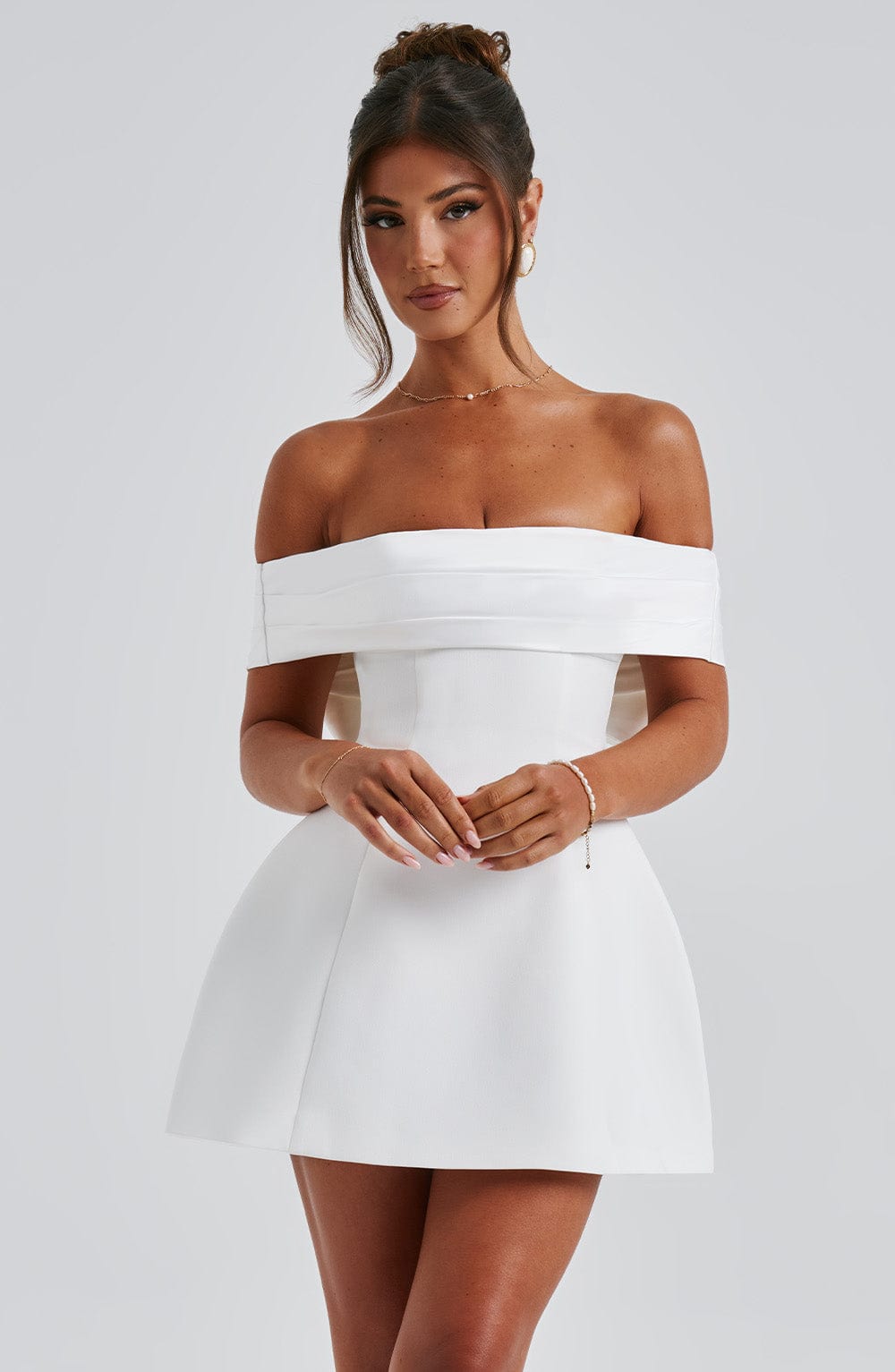 Flourenne Deltara Mini Dress in Ivory