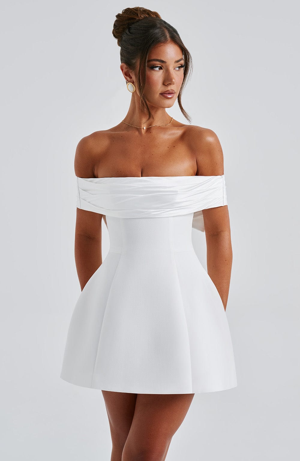 Flourenne Deltara Mini Dress in Ivory