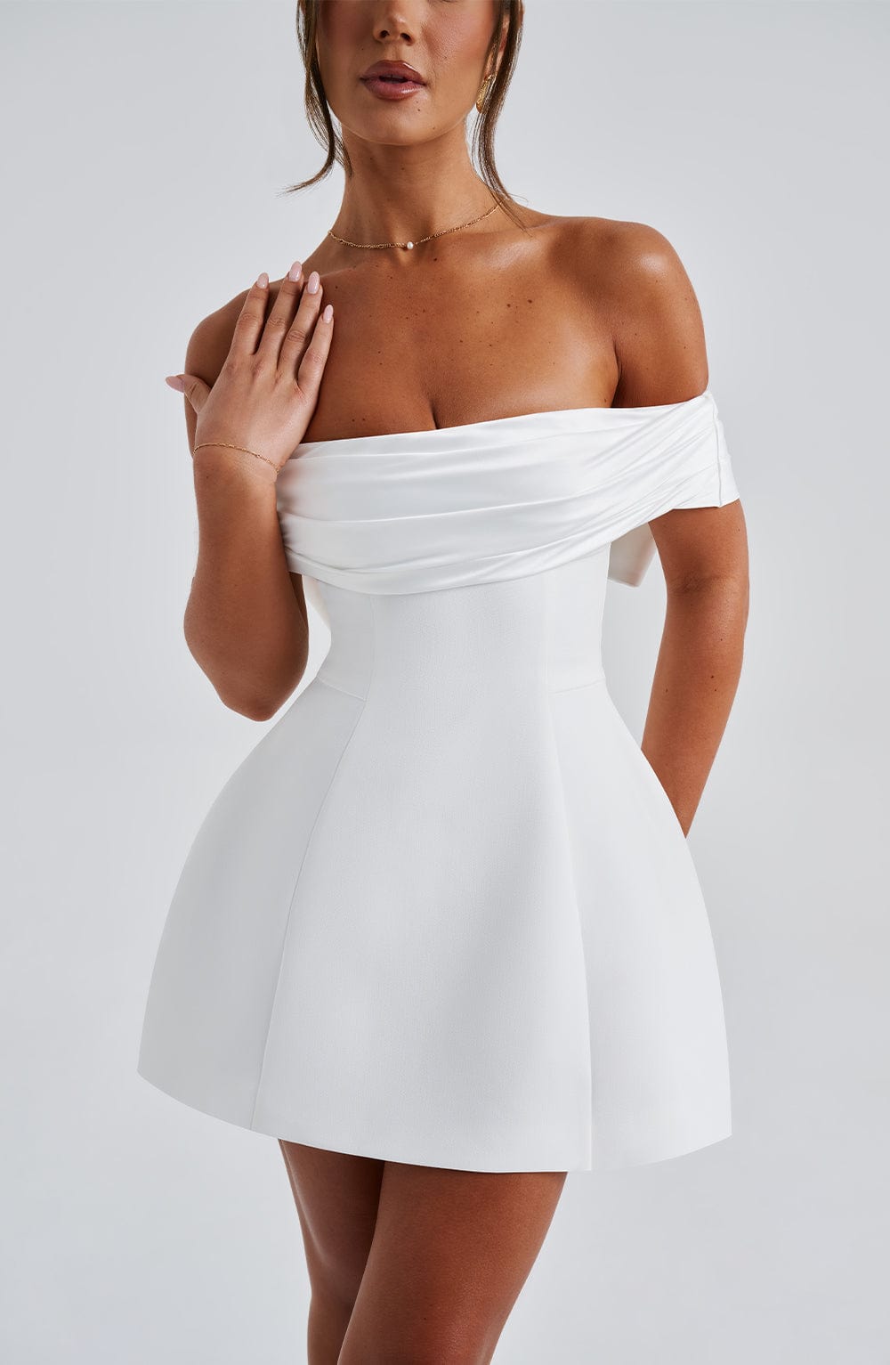 Flourenne Deltara Mini Dress in Ivory