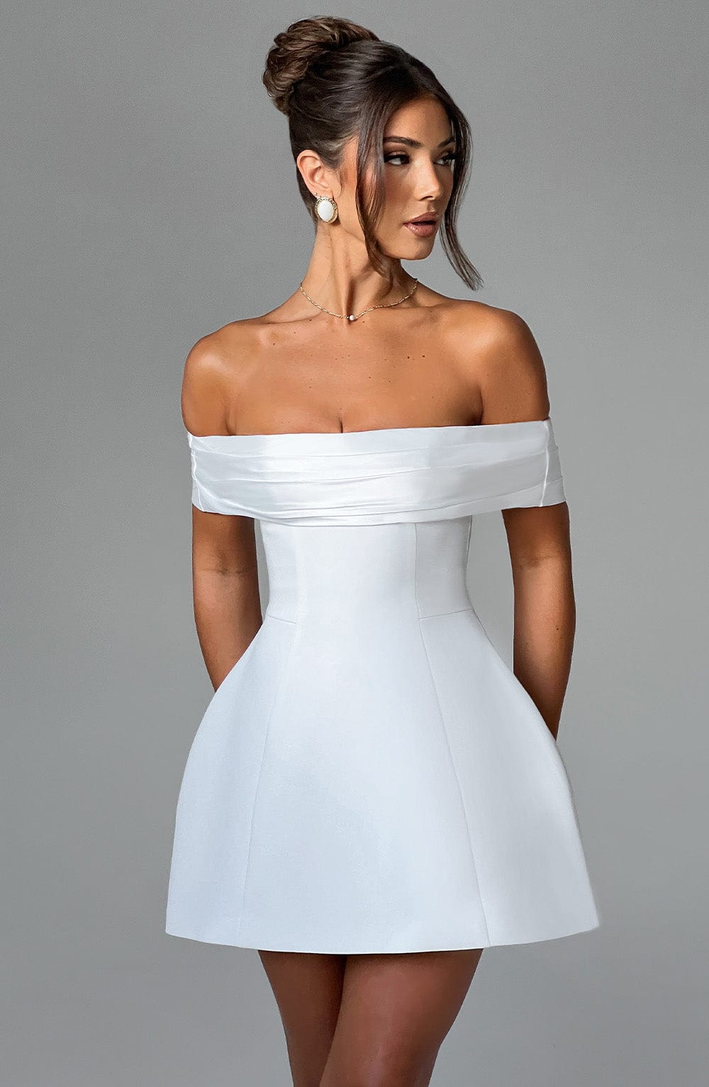 Flourenne Deltara Mini Dress in Ivory